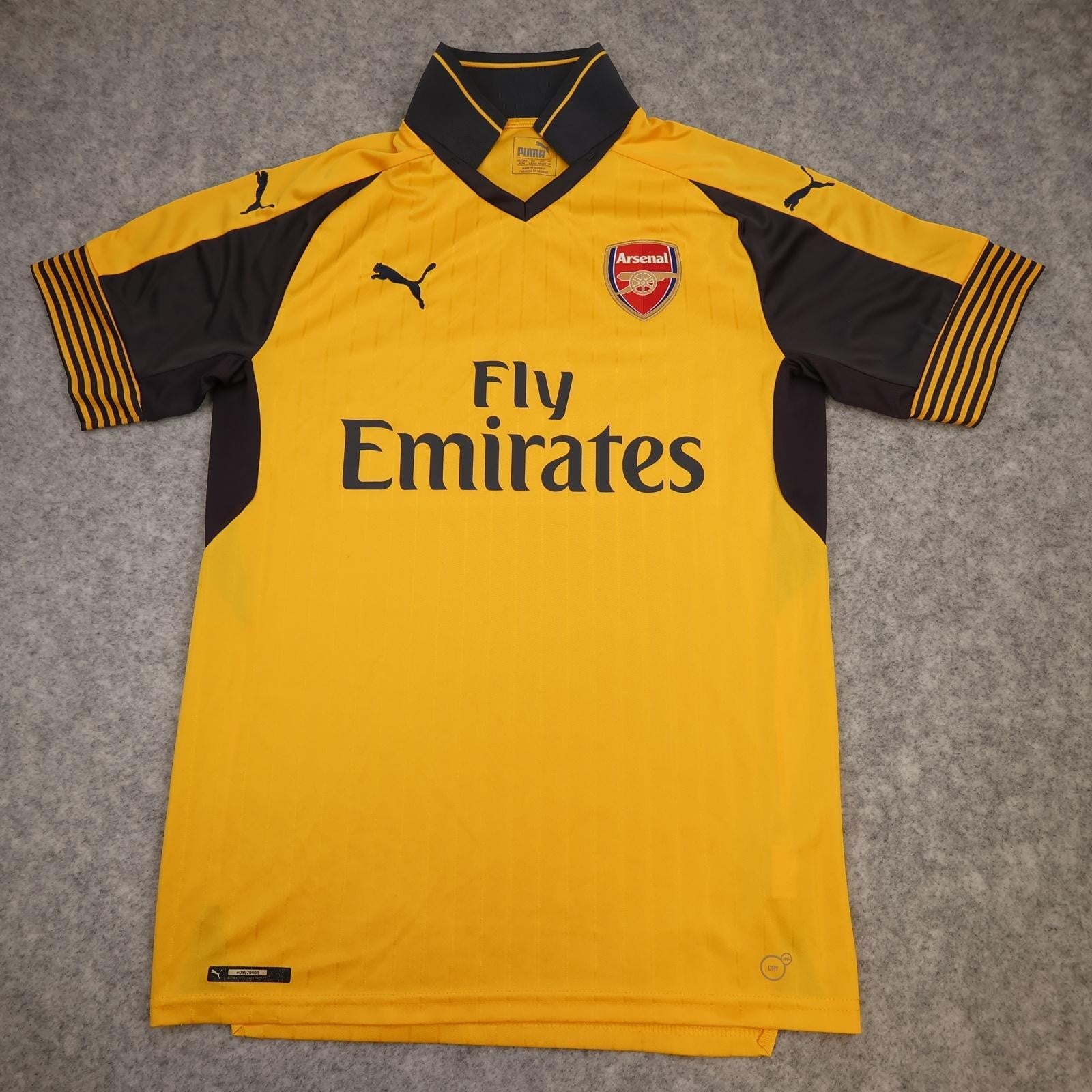 Arsenal Away Shirt Mens Medium Yellow 2016 2017 Football Puma Soccer Jersey