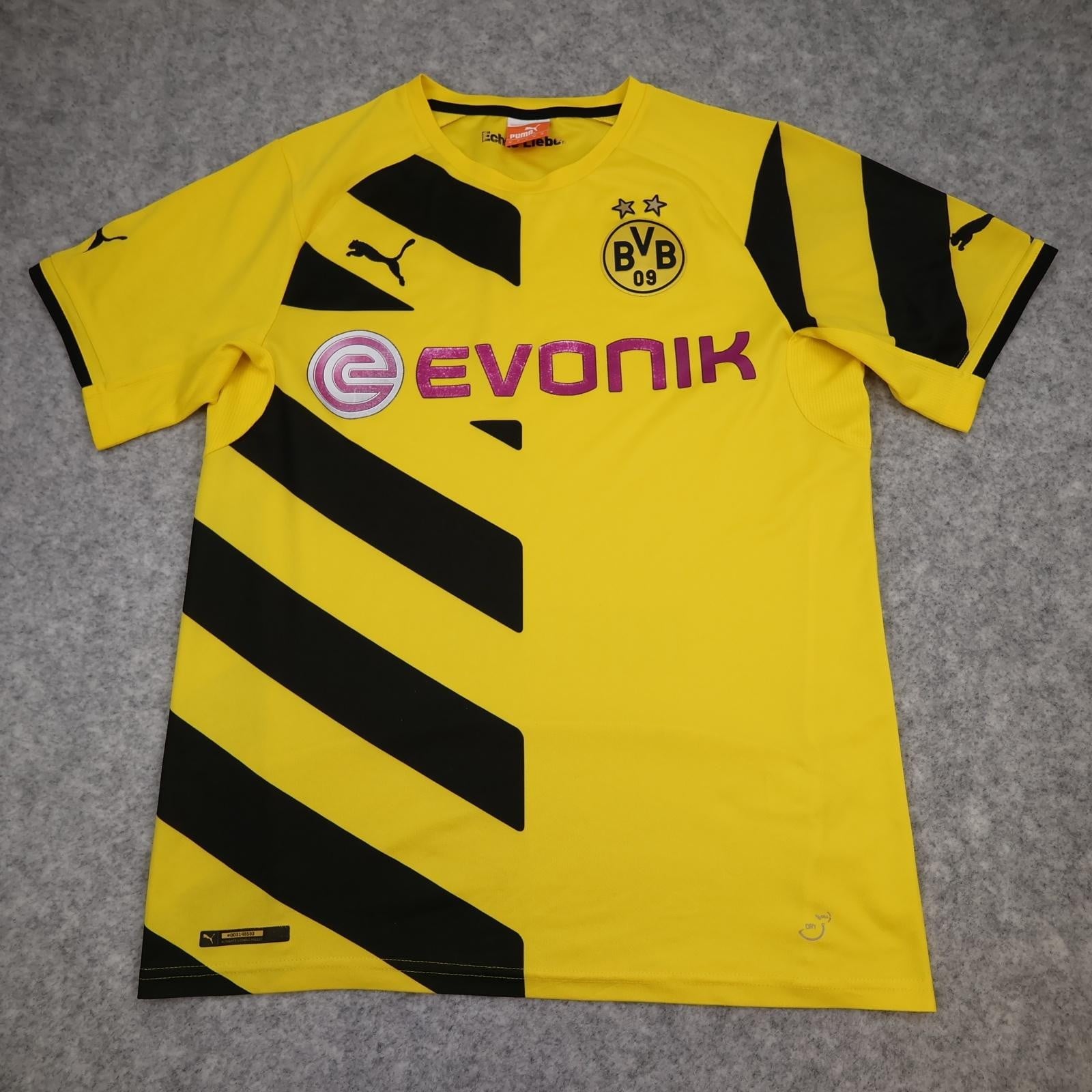 Borussia Dortmund Shirt Mens Medium Yellow Black Home 2014 2015 Puma Jersey