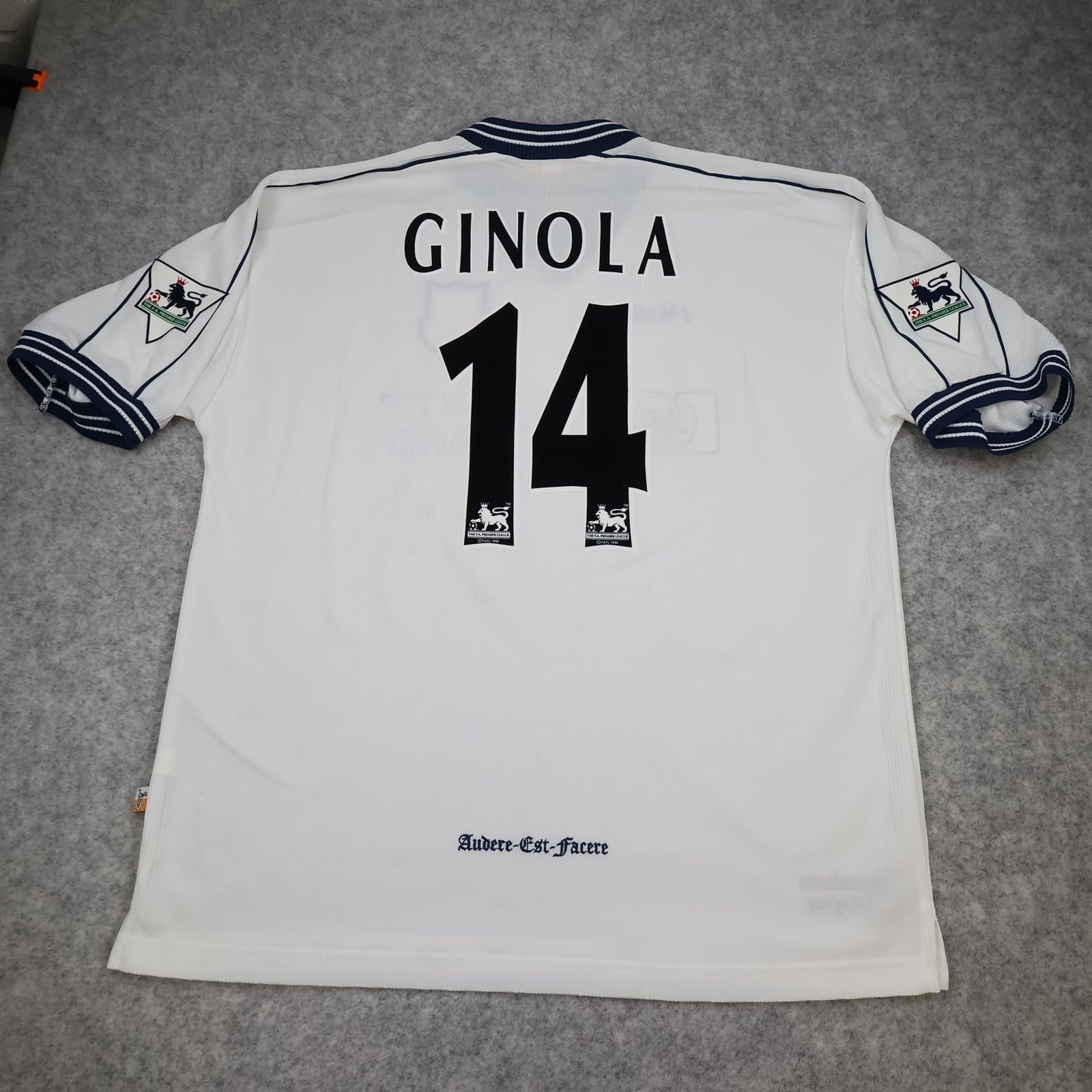 Tottenham Hotspur Shirt Extra Large White Home 1997 1999 Pony David Ginola 14