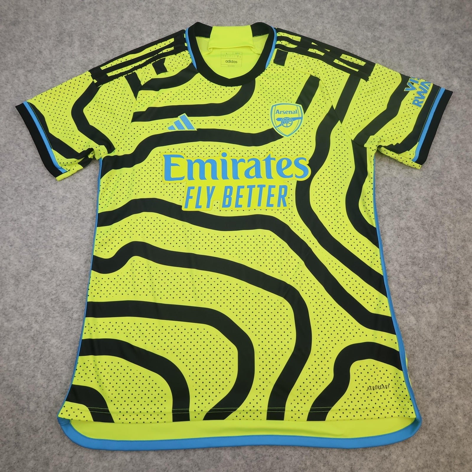 Arsenal Away Shirt Mens Large Yellow 2023 2024 Football Adidas Soccer Jersey