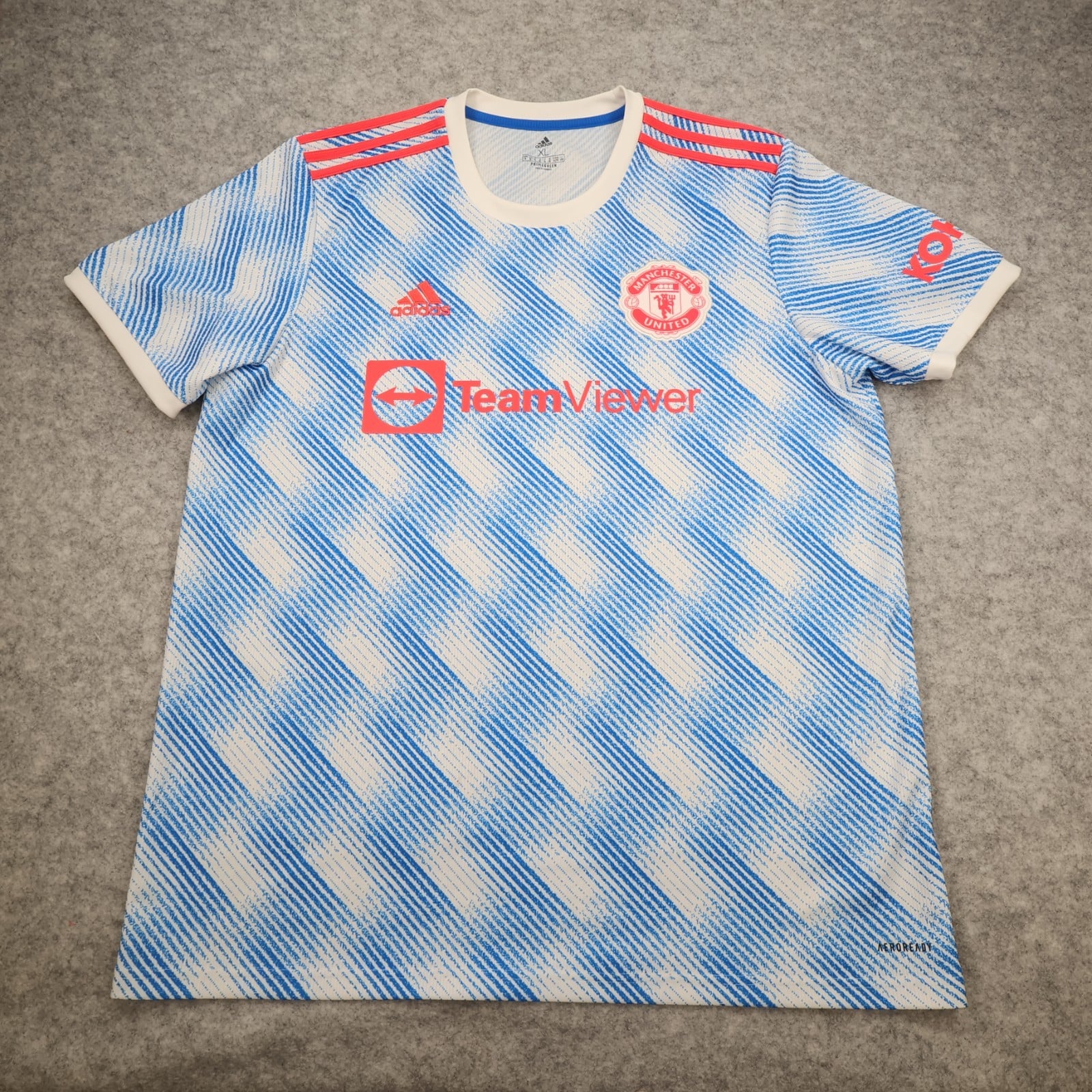 Manchester United Shirt Extra Large Blue Away Kit 2021 2022 Adidas Soccer Jersey