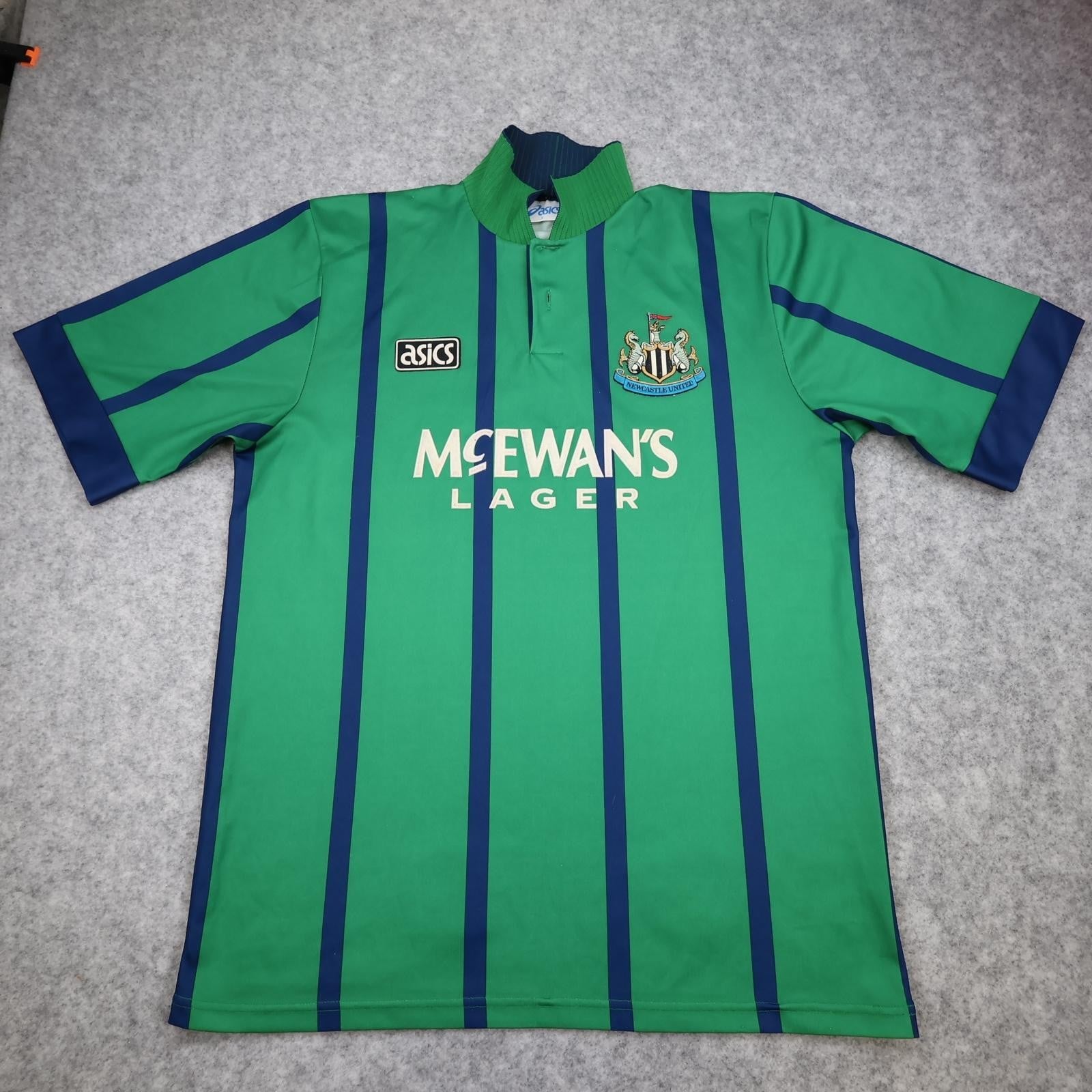 Vintage Newcastle United Shirt Mens Large Green 3rd Kit 1994 1995 Asics McEwan's