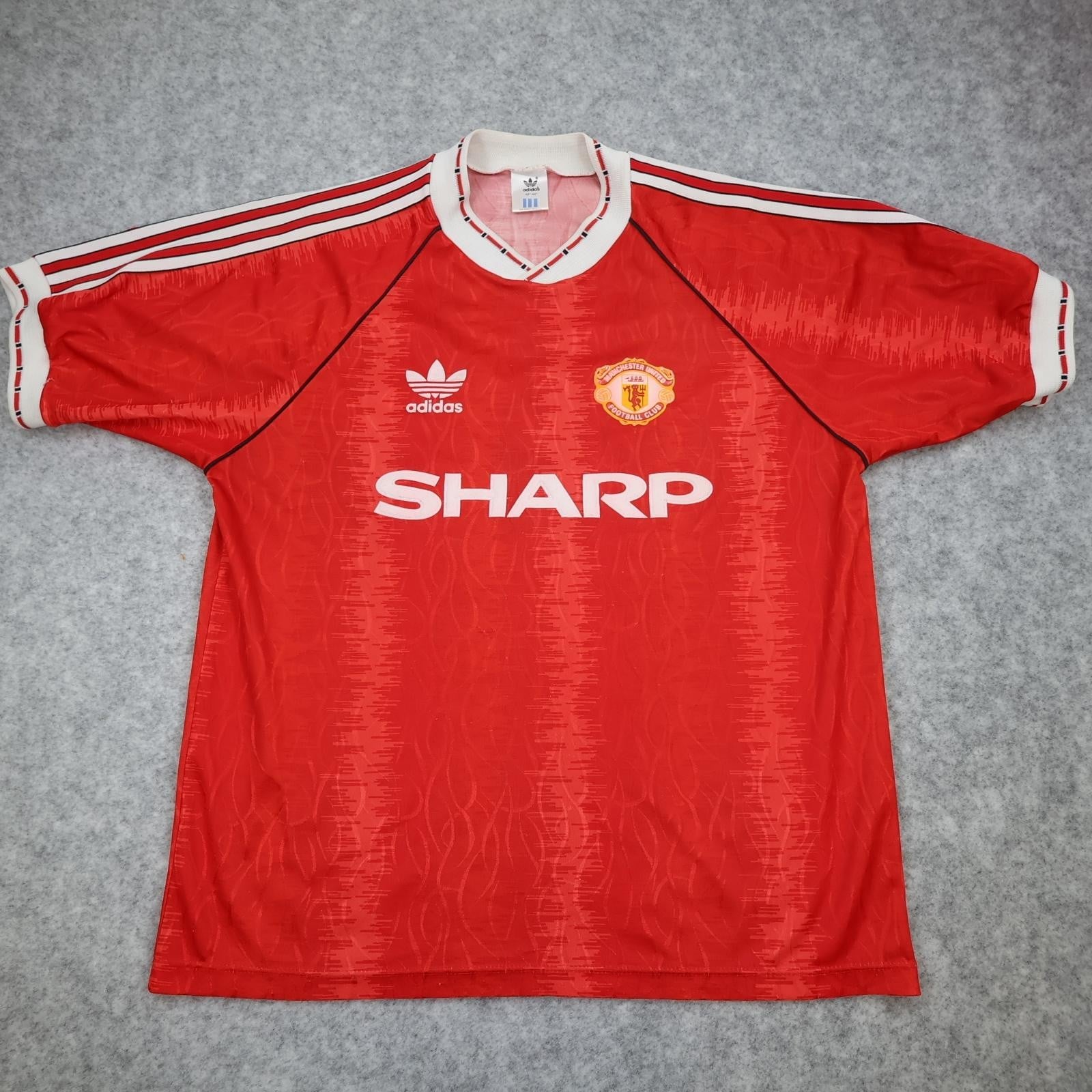 Vintage Manchester United Shirt Mens Large Red Home 1990 1992 Adidas Sharp 90s