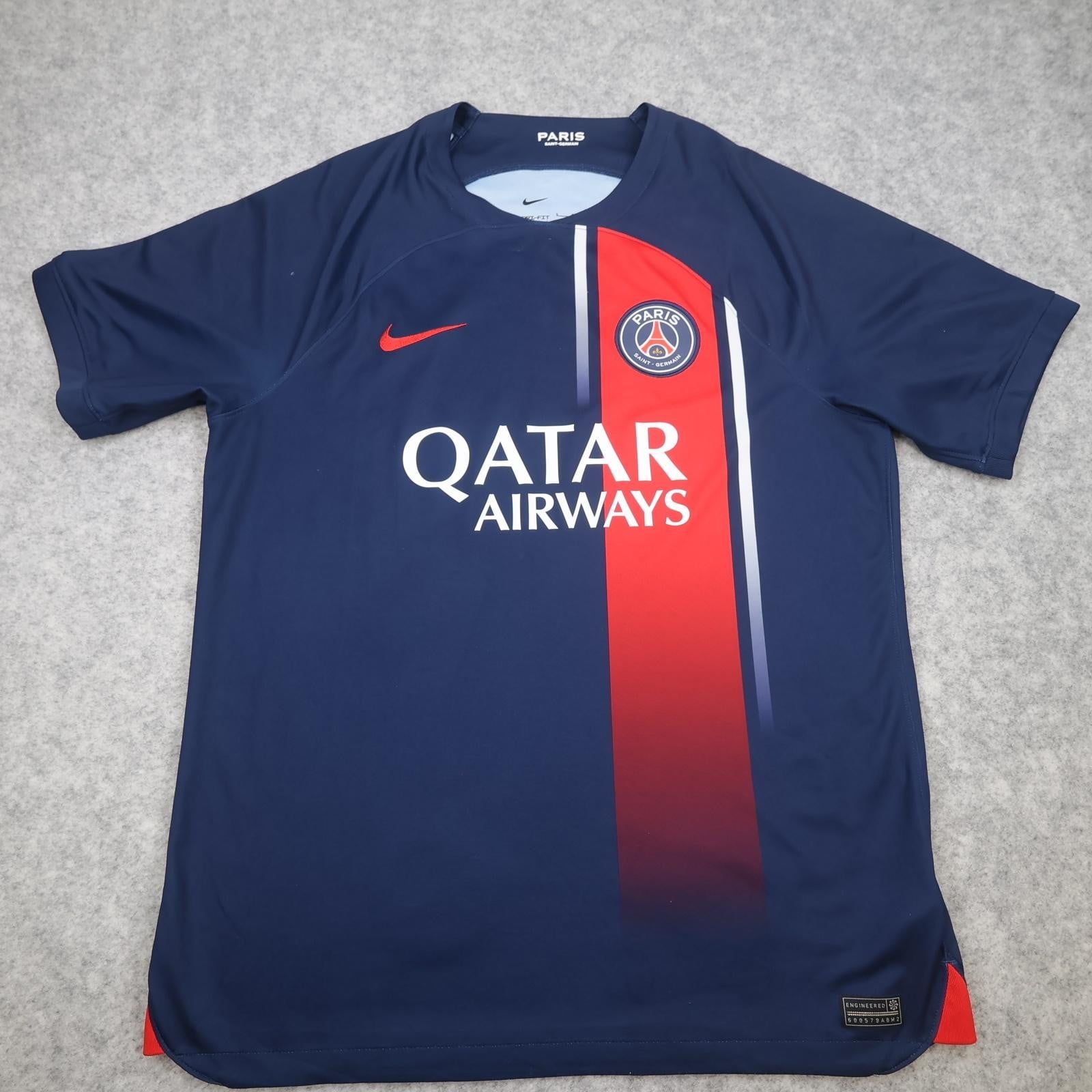 Paris Saint-Germain Shirt Mens Large Blue 2023 2024 Football Nike Qatar Airways
