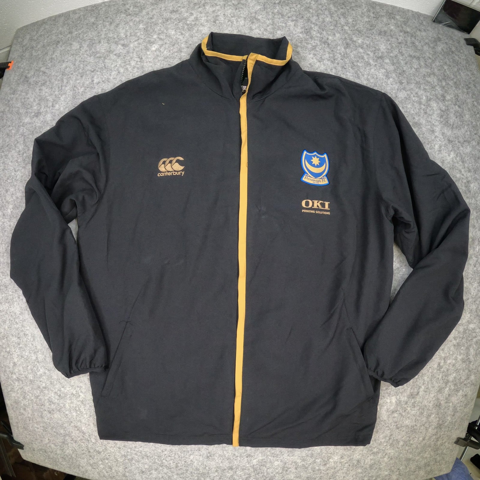 Portsmouth FC Track Jacket Extra Large Black Canterbury 2007 2008 Football Zip