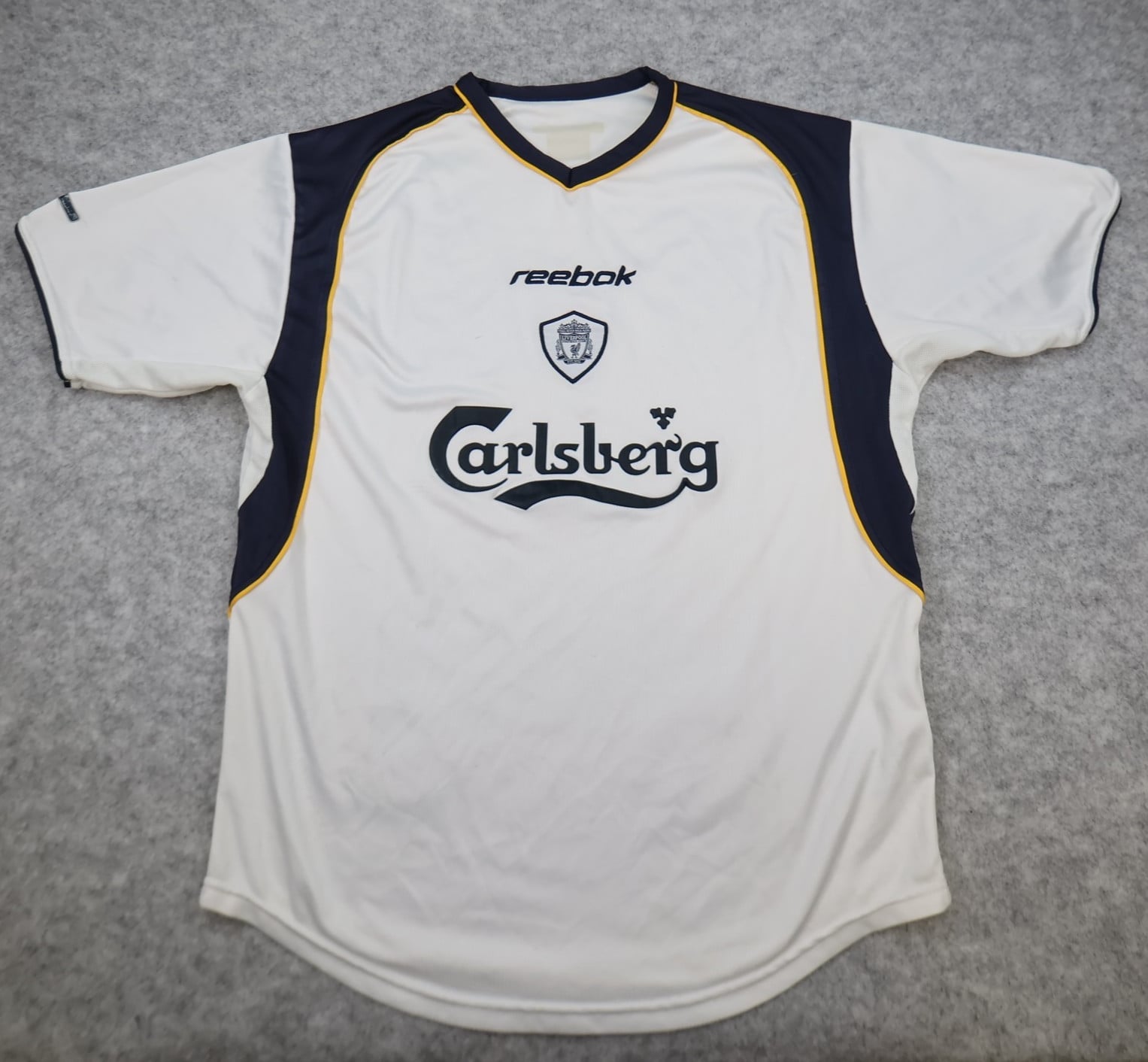 Vintage Liverpool Shirt Large White Away Kit 2001 2003 Reebok 40 42 Jersey