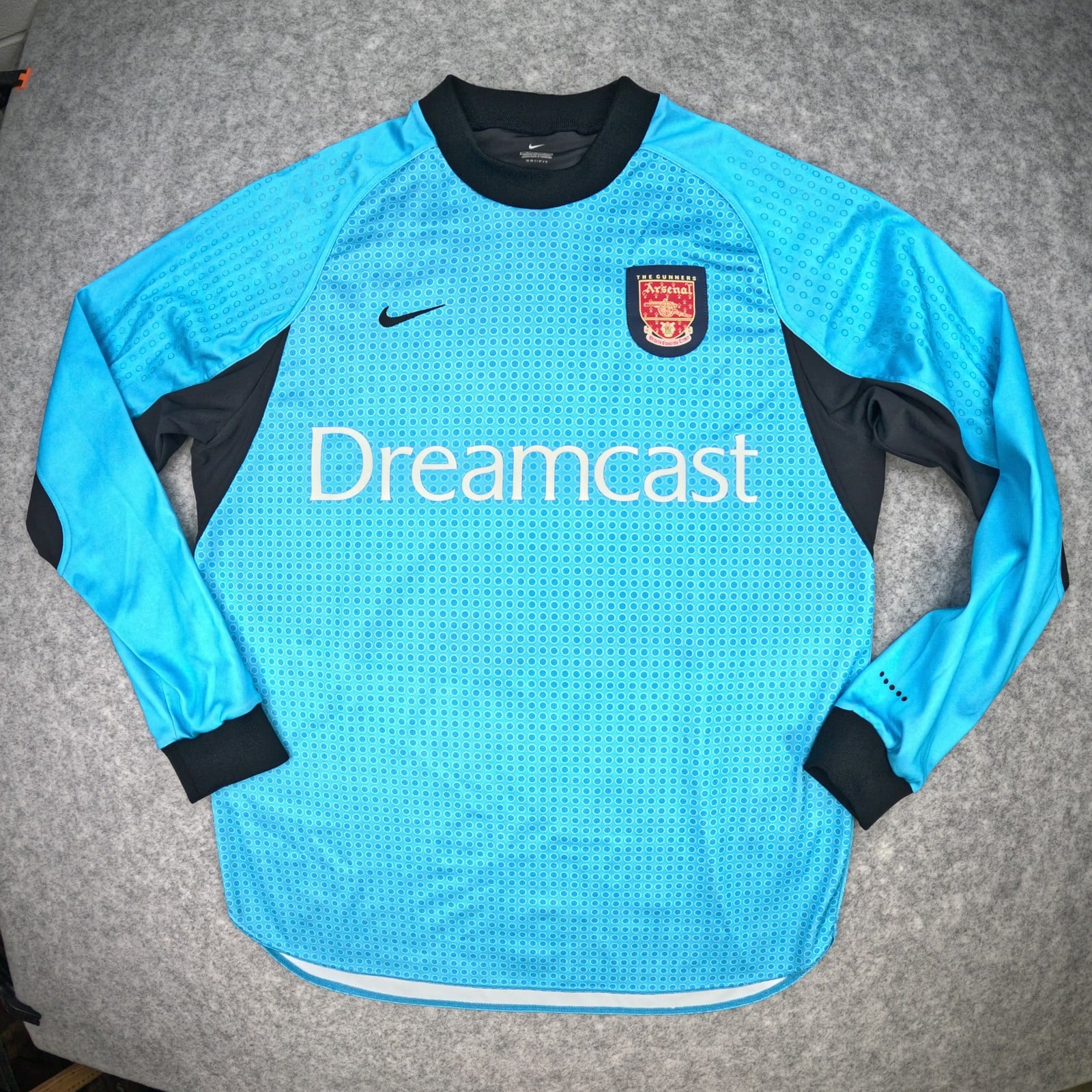 Arsenal Football Shirt Medium Blue Goalkeeper 2000 01 Nike Prototype Jersey