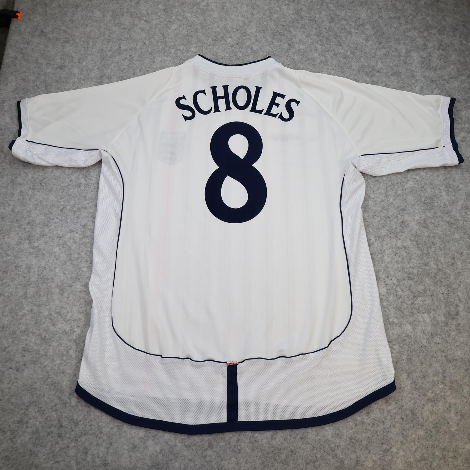 Vintage England Home Shirt Mens XL White 2001 2003 Football Umbro Scholes 8