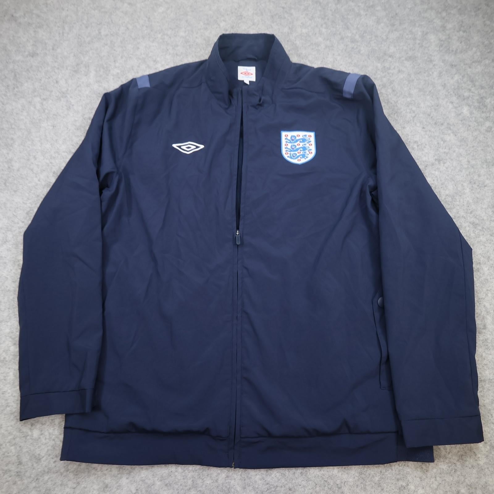 England Training Jacket Mens XL Blue 2009 2010 Umbro Tailored Full Zip Top