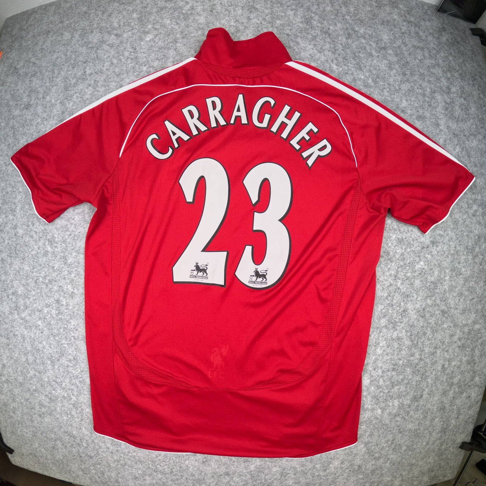 Liverpool Football Shirt Large Red 2006 2008 Home Adidas Carragher 23 Jersey