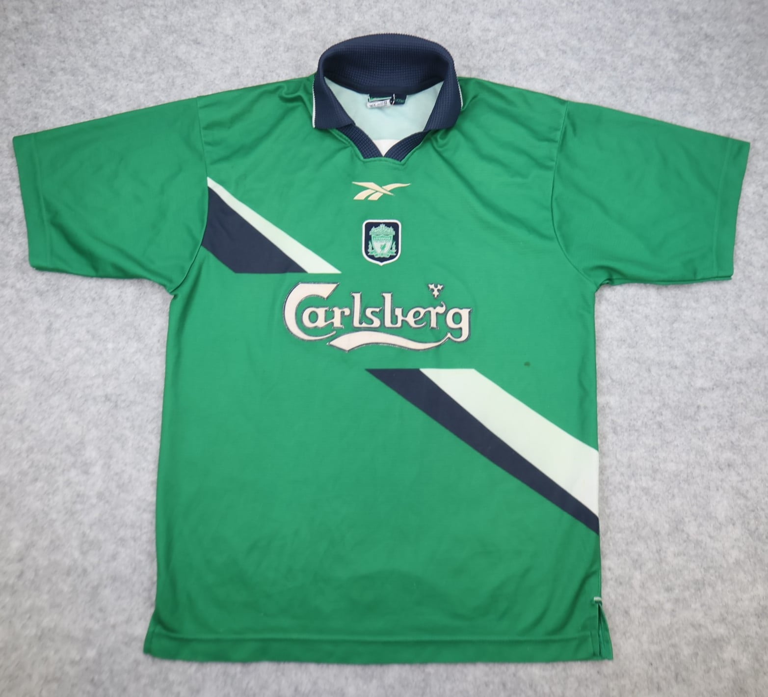 Vintage Liverpool Shirt Small Green Away Kit 1999 2000 Reebok 34/36"