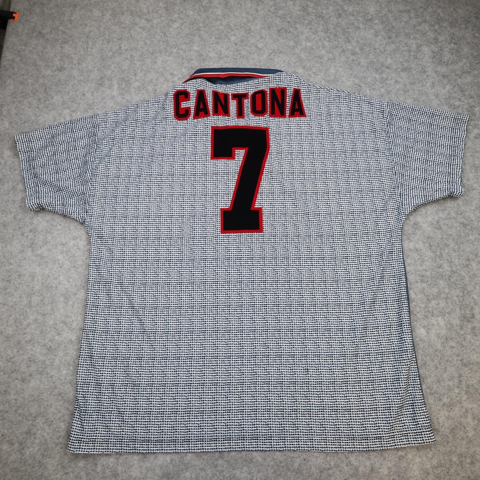 Vintage Manchester United Shirt Mens 2XL Grey Away 1995 1996 Umbro Cantona 7