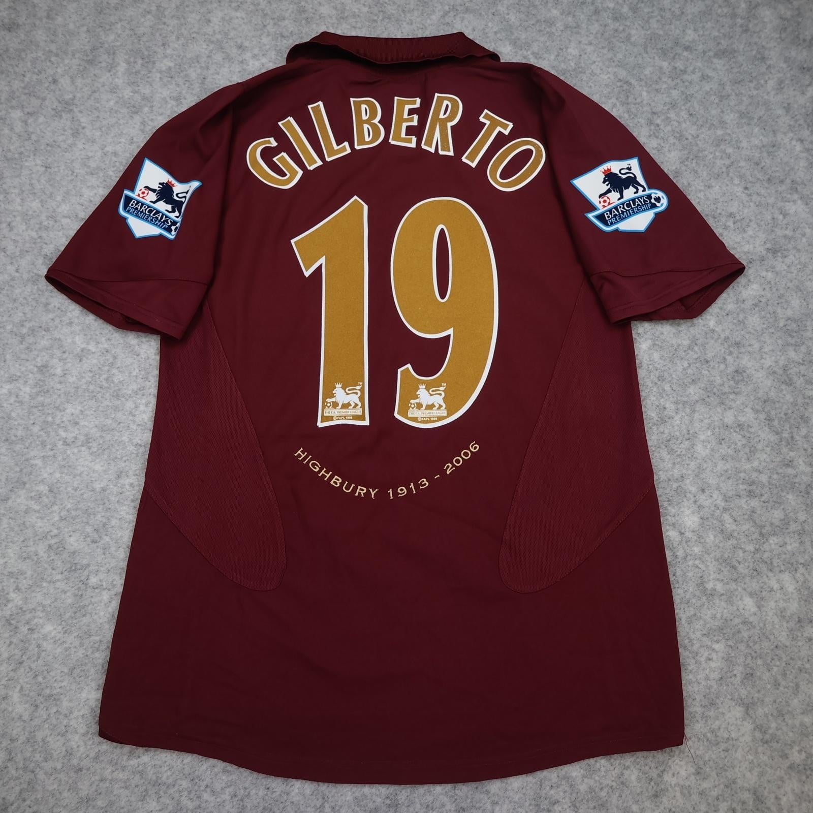Vintage Arsenal Shirt Mens Small Red Home 2005 2006 Nike O2 Gilberto 19 Highbury