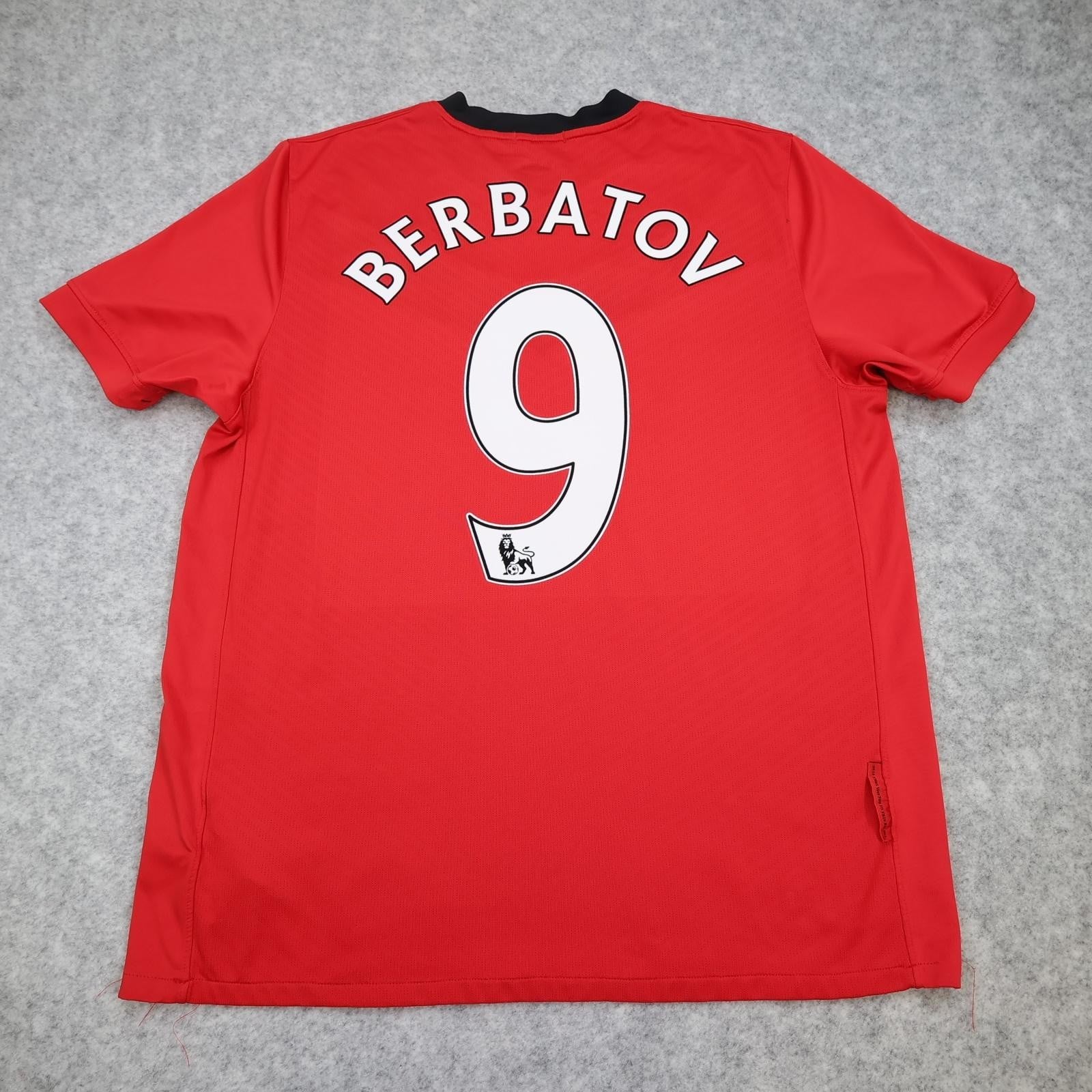 Manchester United Shirt Mens Large Red 2009 2010 Football Nike AIG Berbatov 9