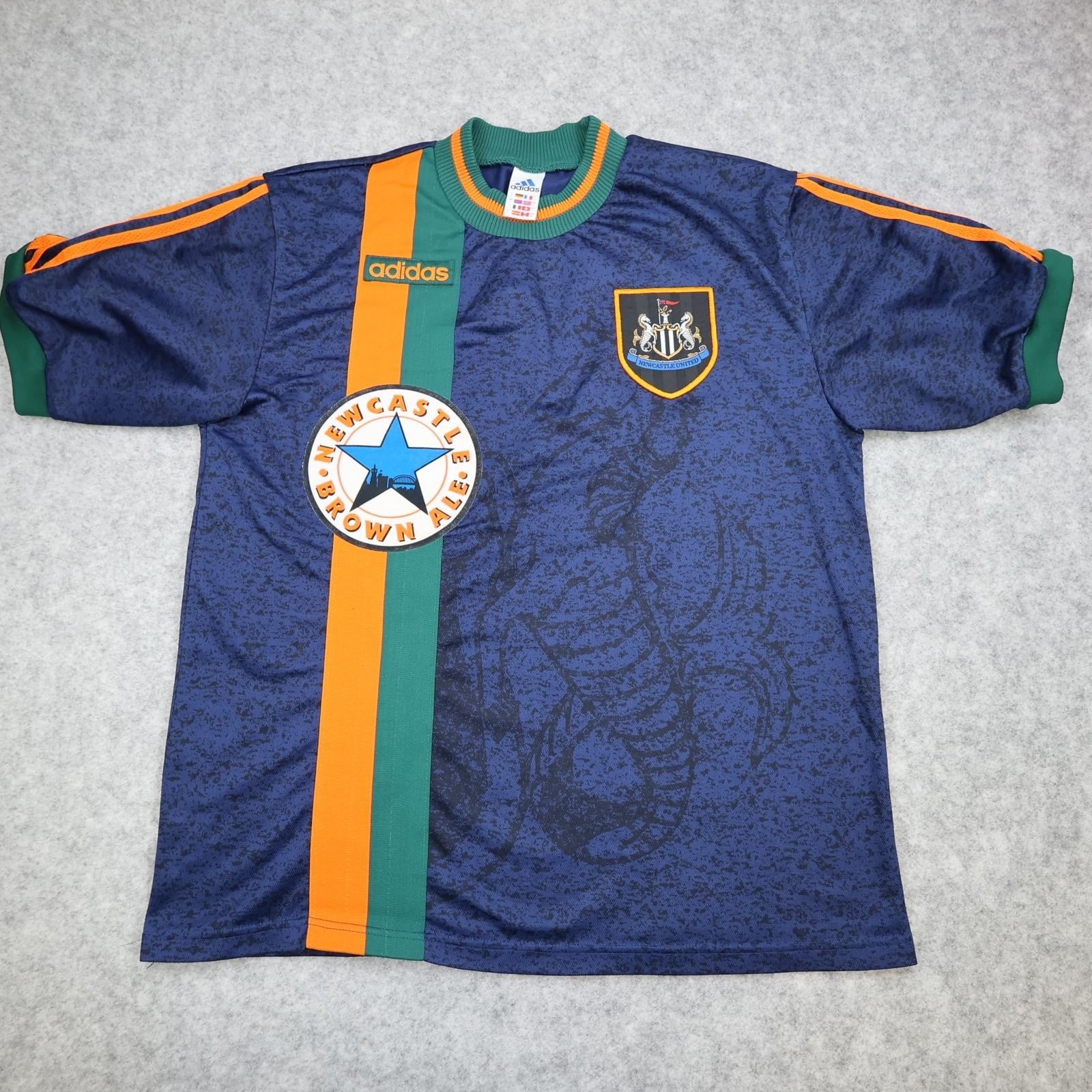 Vintage Newcastle United Shirt Mens Large Blue Away Football Adidas 1995 1996