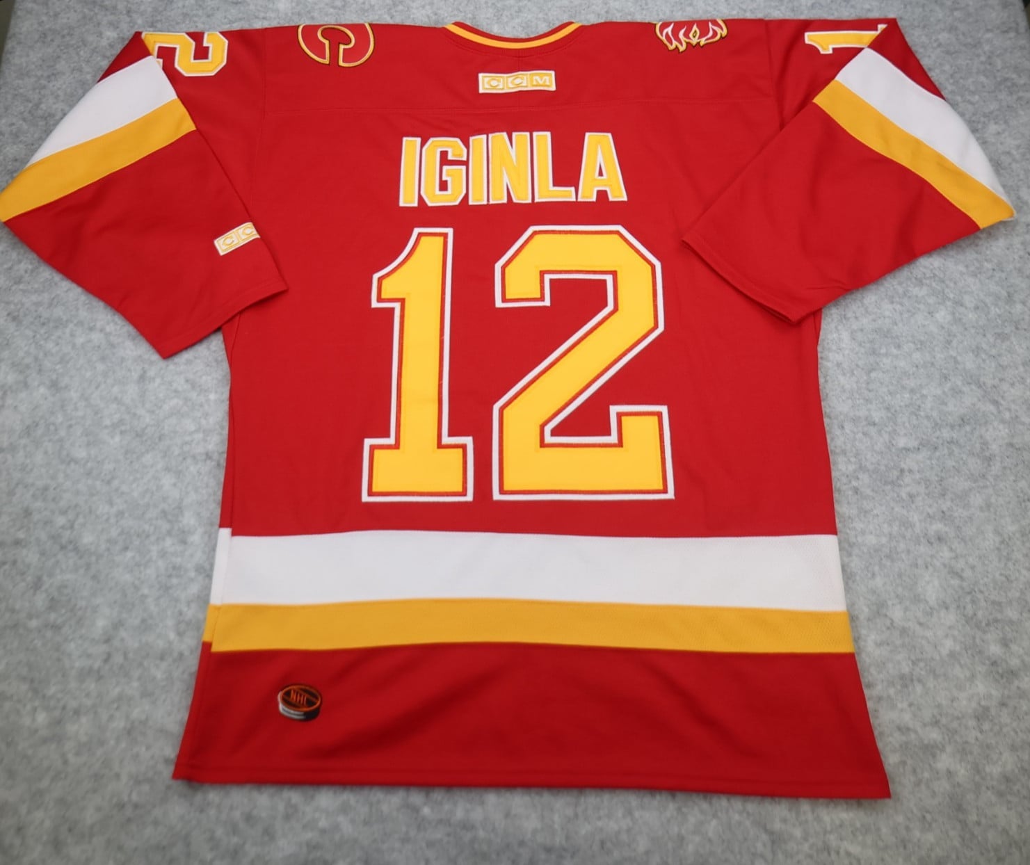 Vintage Calgary Flames Jersey Large Red NHL 90s Hockey Shirt CCM Jarome Iginla