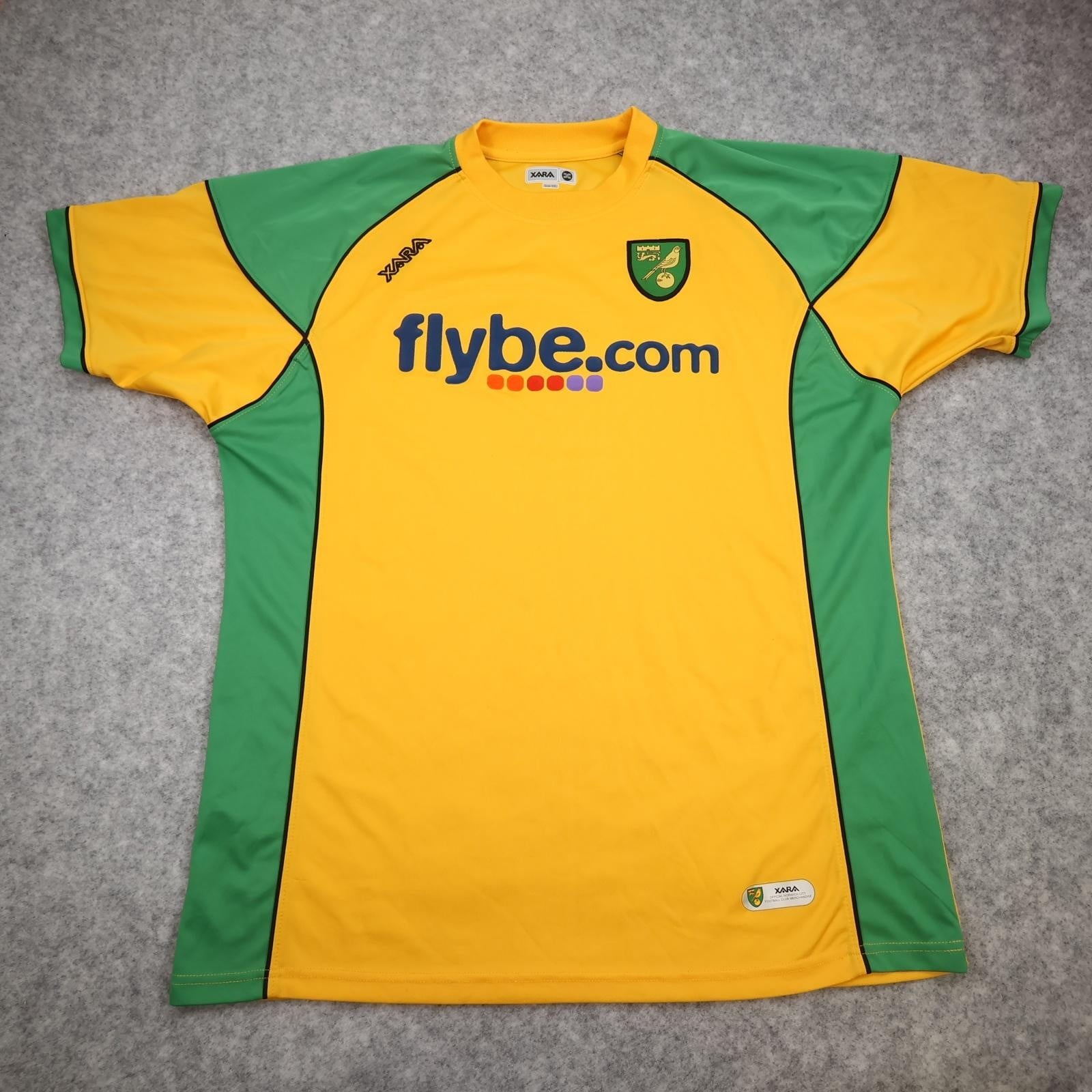 Norwich City Shirt Mens 2XL Yellow Home EFL Football Xara Jersey