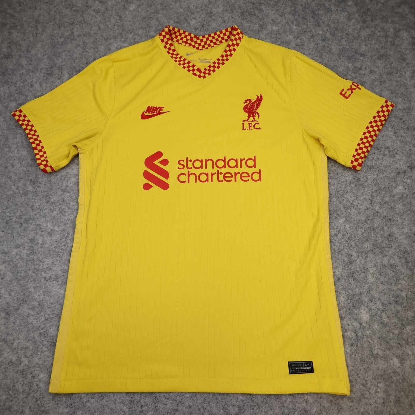 Liverpool Shirt Mens Medium Yellow Third 2021 2022 Football Nike Soccer Jersey