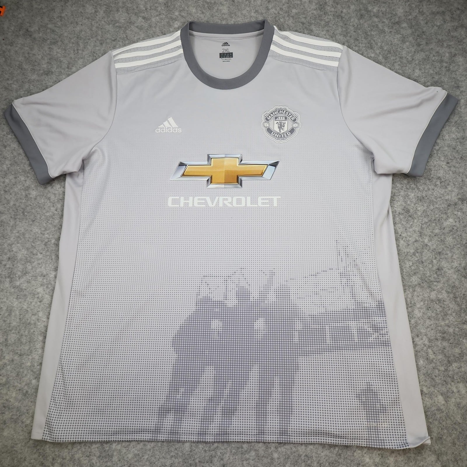 Manchester United Shirt Mens 2XL Grey 3rd Kit 2017 2018 Football Adidas Jersey