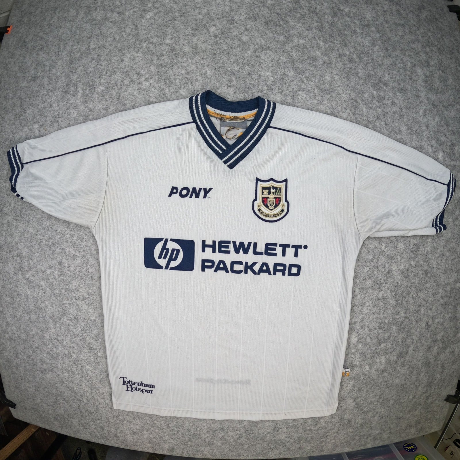 Tottenham Hotspur Football Shirt Small 1997 1999 White Home Pony Soccer Jersey