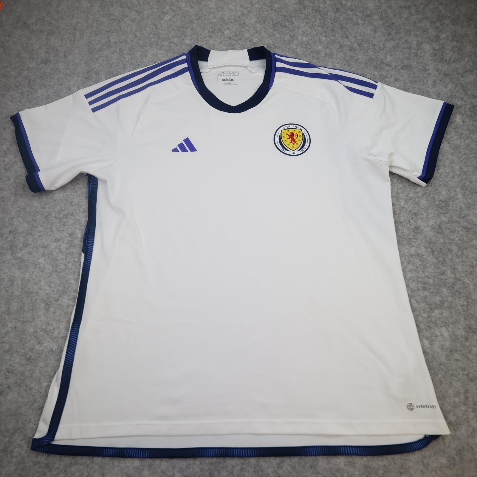 Scotland Shirt Mens 2XL Away 2022 2023 Football Jersey Adidas Slim Fit White