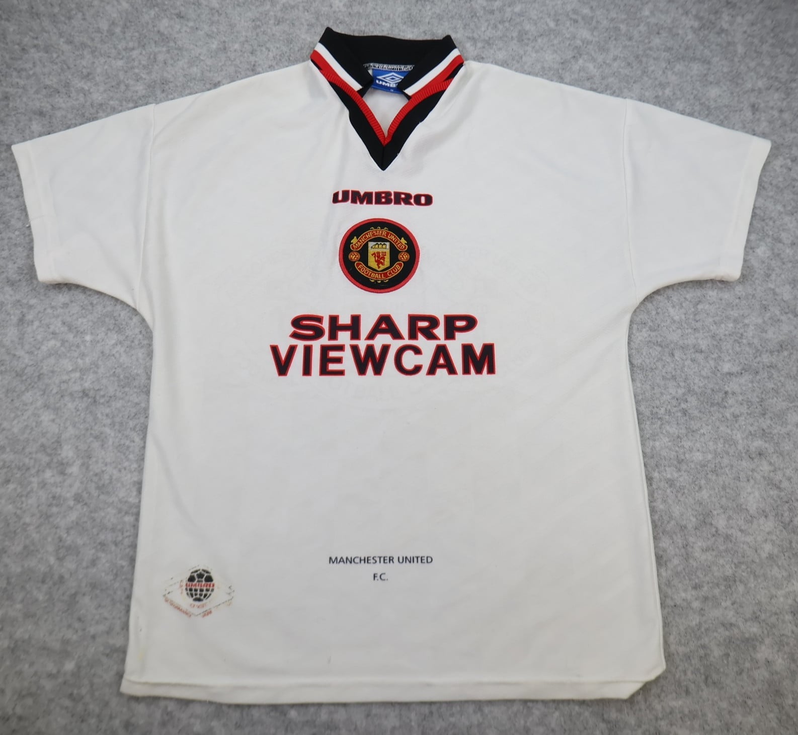 Vintage Manchester United Shirt Medium White Away Kit 1996 1997 Umbro Jersey