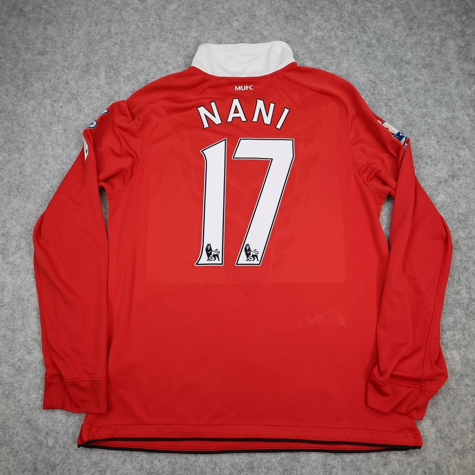 Manchester United Shirt Mens Large Red Home 2010 2011 EPL Football Nike Nani 17