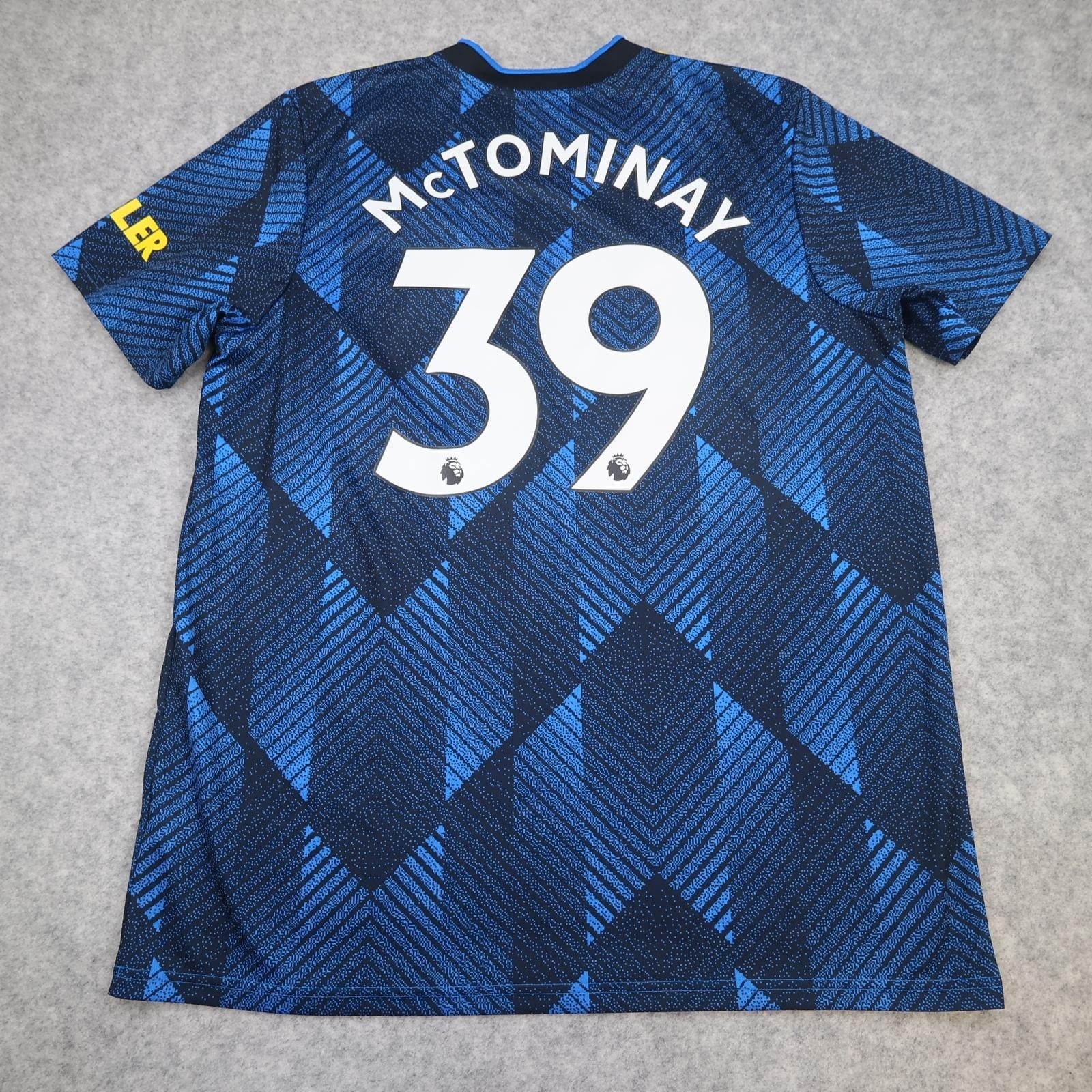 Manchester United Shirt Mens XL Blue 3rd Kit 2021 2022 Adidas McTominay 39