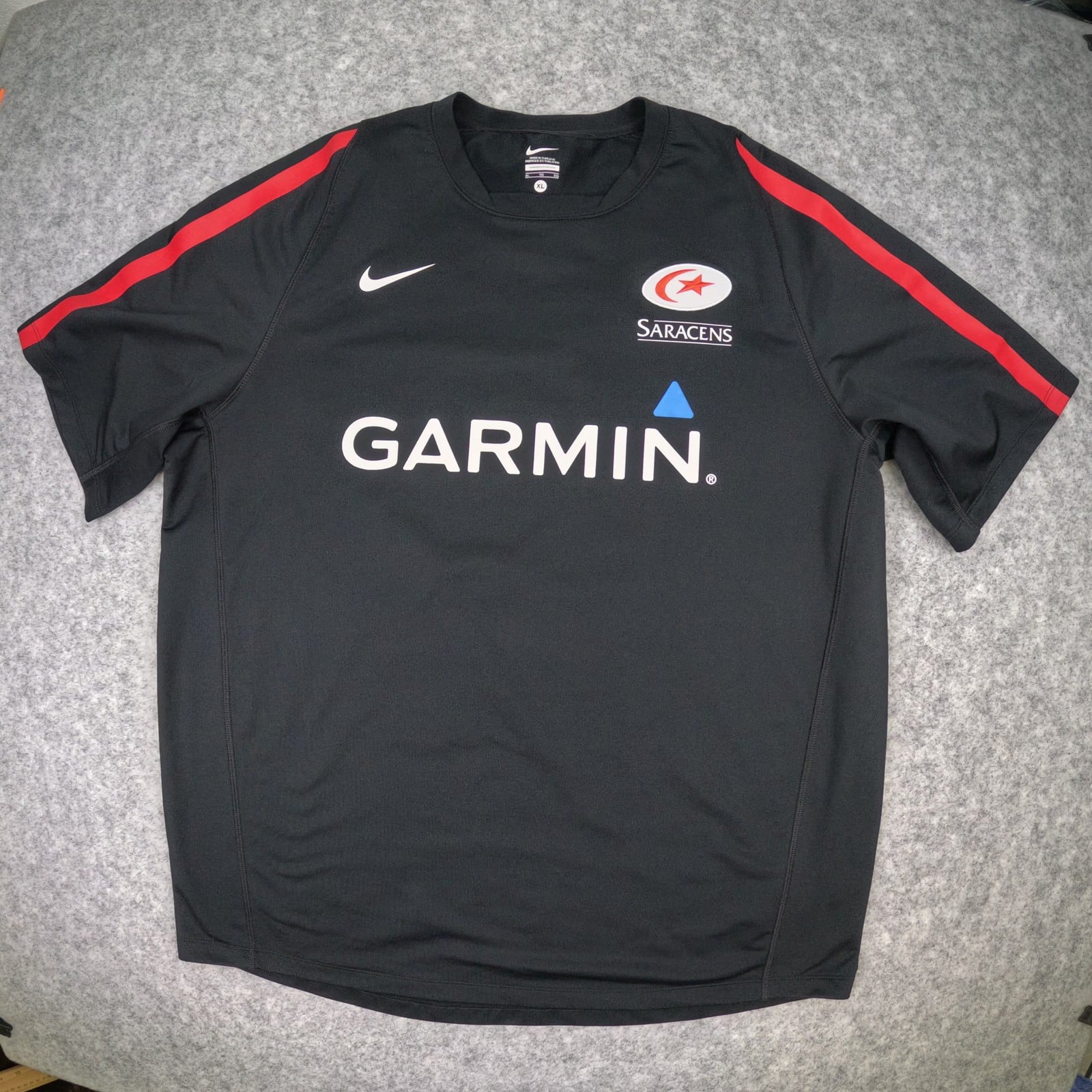 Saracens Rugby Shirt Extra Large Black Nike Short Sleeve Jersey