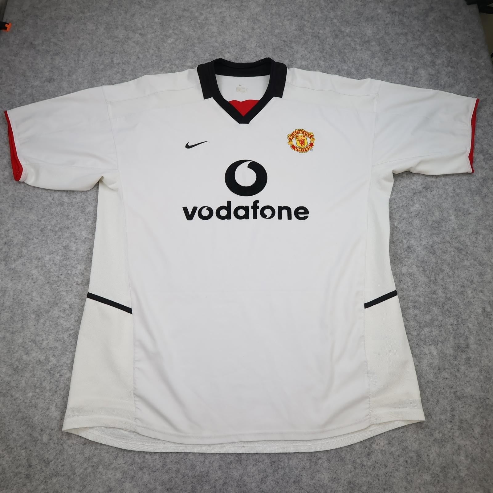 Vintage Manchester United Shirt Mens XL White Away Kit 2002 2003 Nike Vodafone
