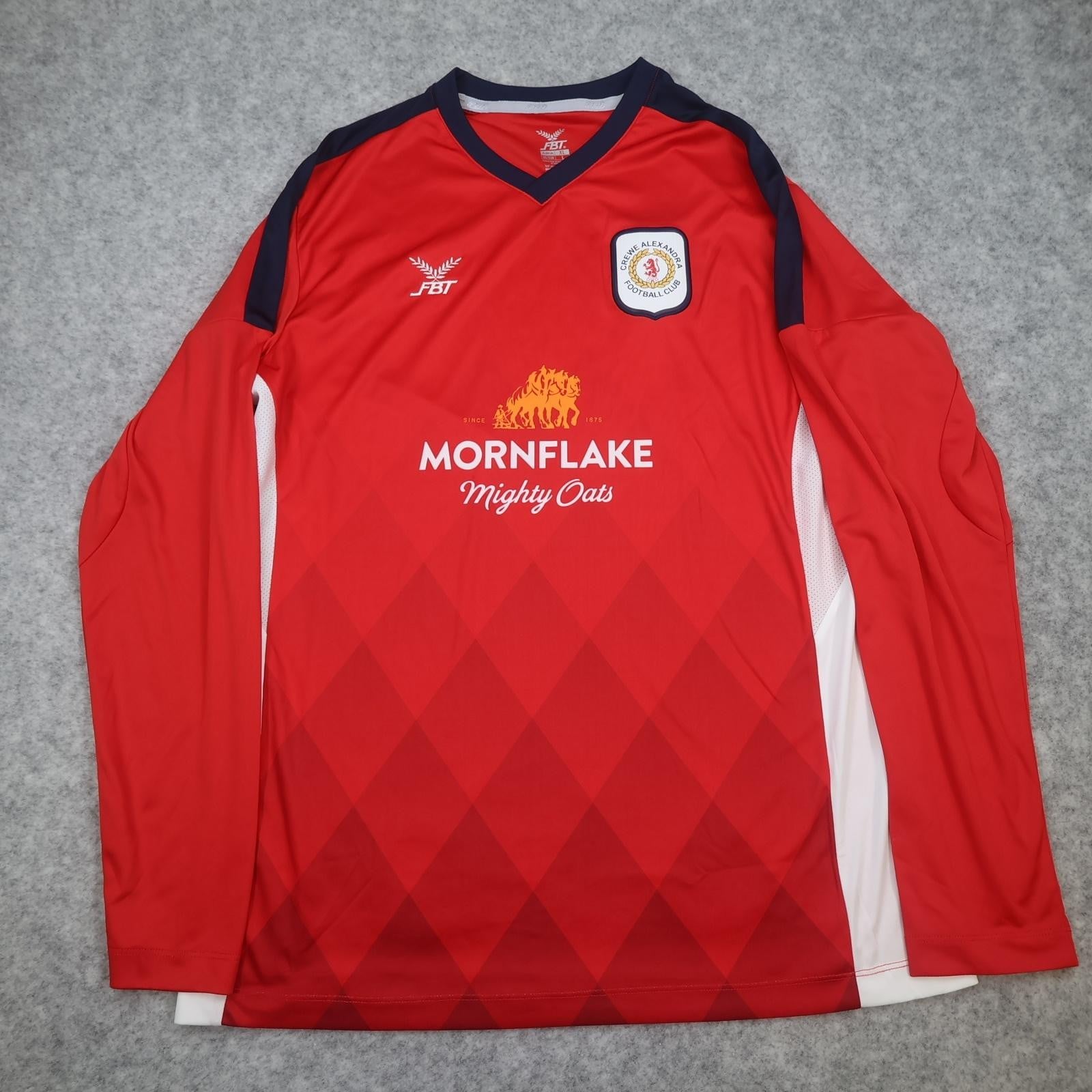 Crewe Alexandra Shirt Mens Large Red Home EFL 2018 2019 FBT Mornflake Jersey