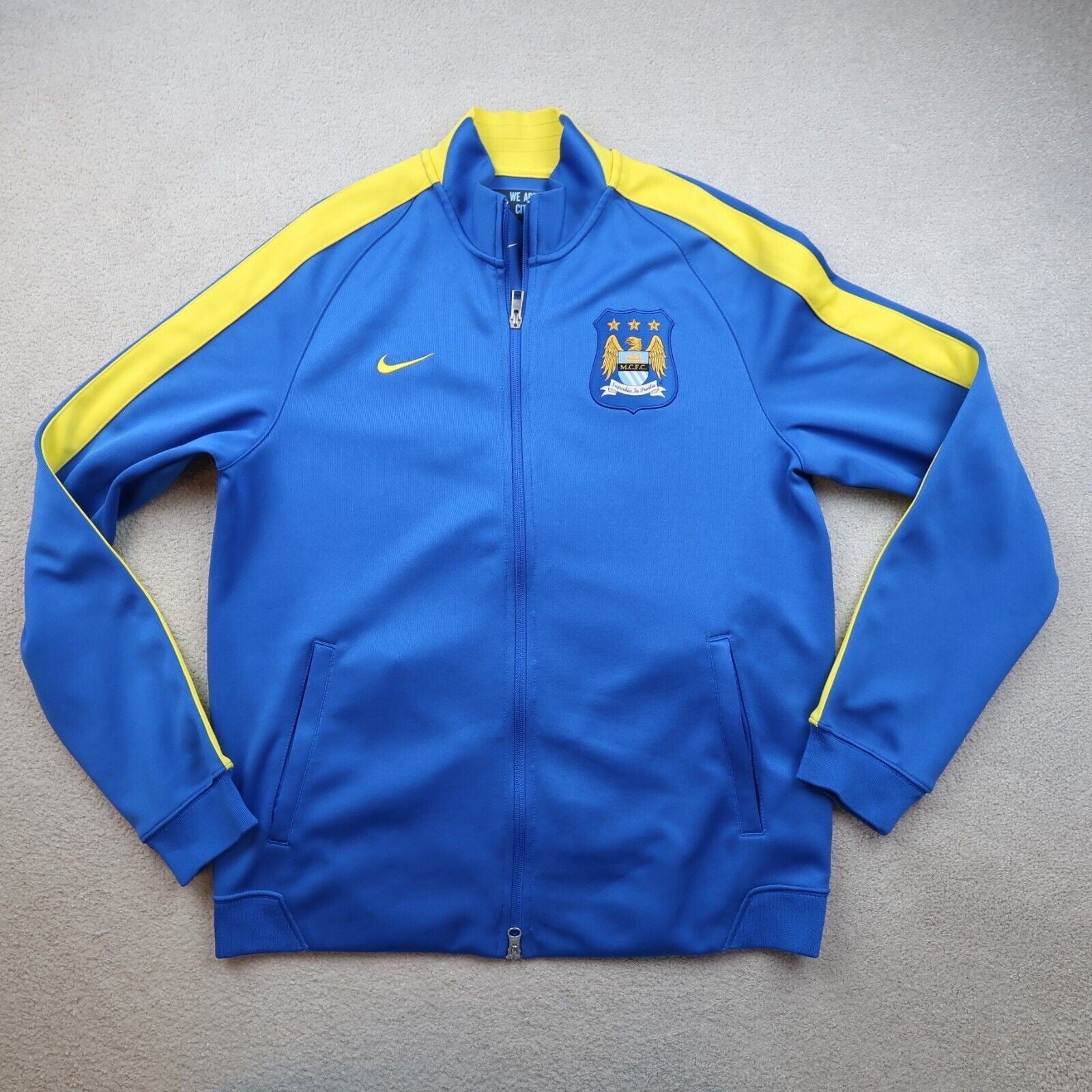 Manchester City Tracksuit Top Large Blue 2014 2015 Full Zip Nike Jacket MCFC