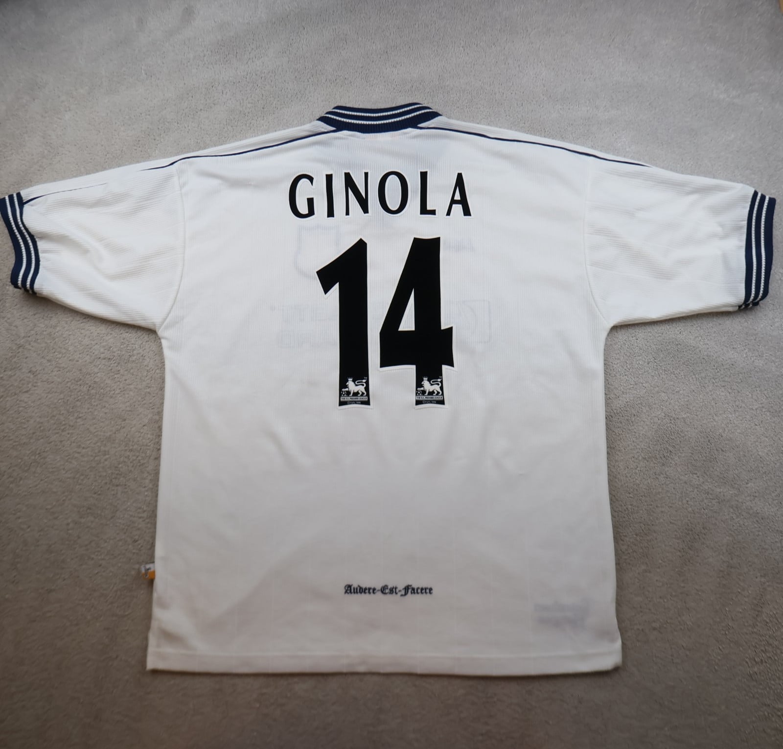Vintage Tottenham Hotspur Shirt Extra Large White Home 1997 1999 Jersey Ginola