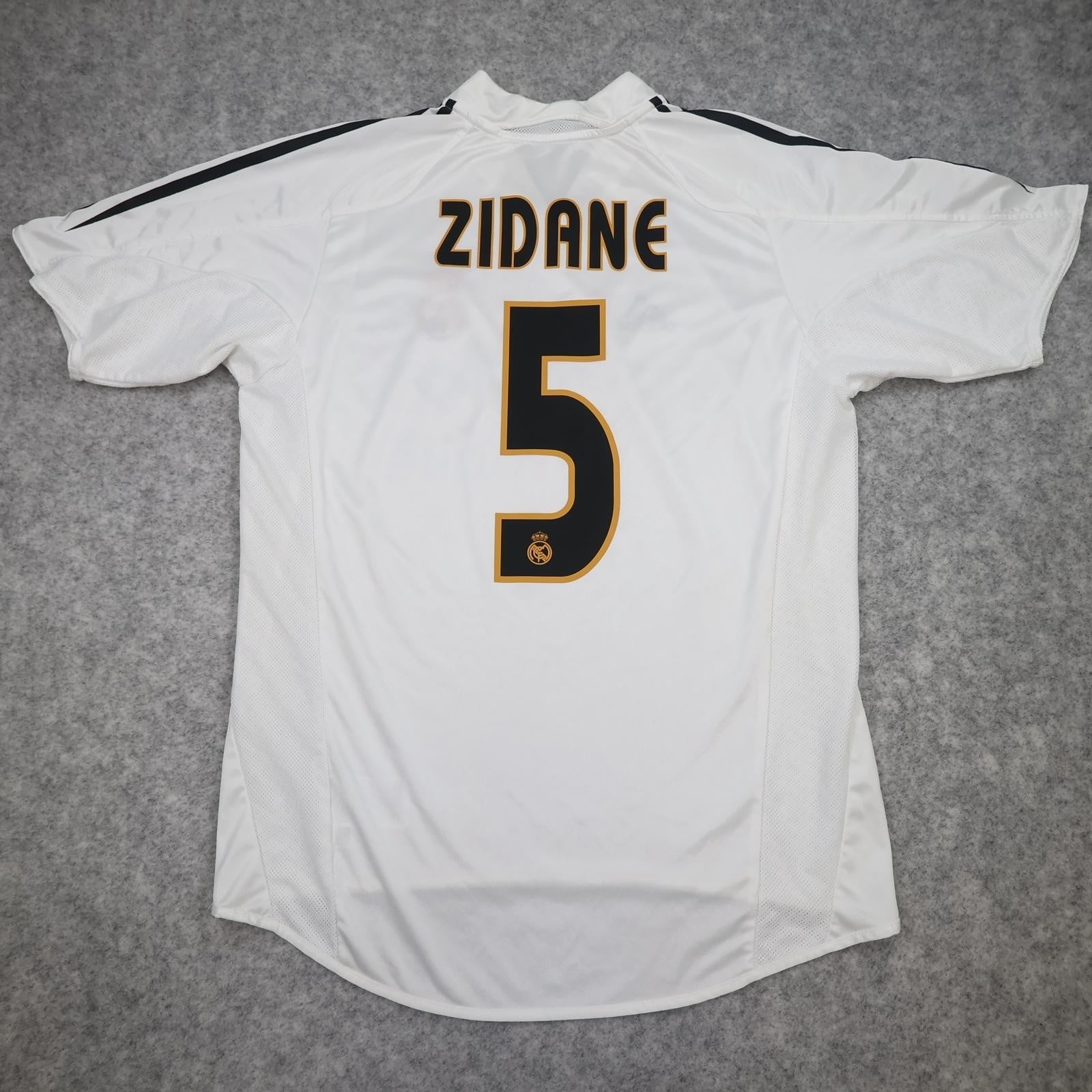 Vintage Real Madrid Shirt Mens Medium White 2004 2005 Football Adidas Zidane 5