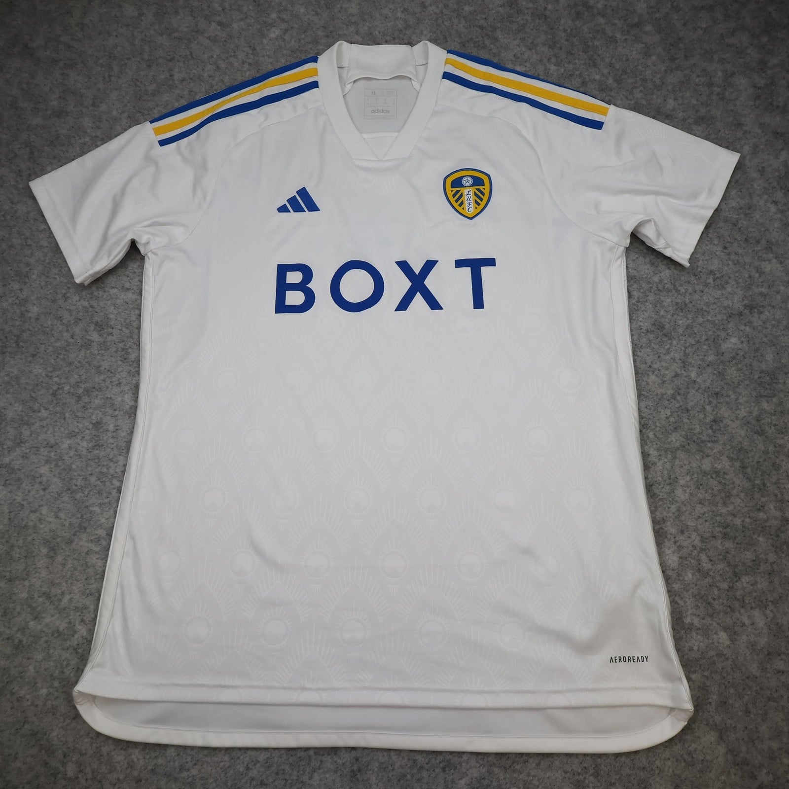 Leeds United Shirt Mens XL White Home Kit 2023 2024 Slim Fit Adidas Jersey