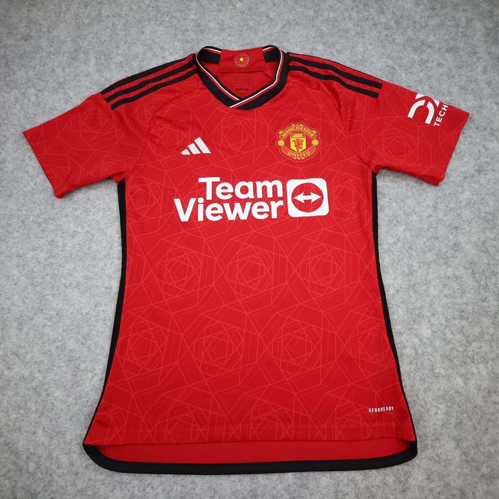 Manchester United Shirt Mens Small Red Home 2023 2024 Football Adidas TeamViewer