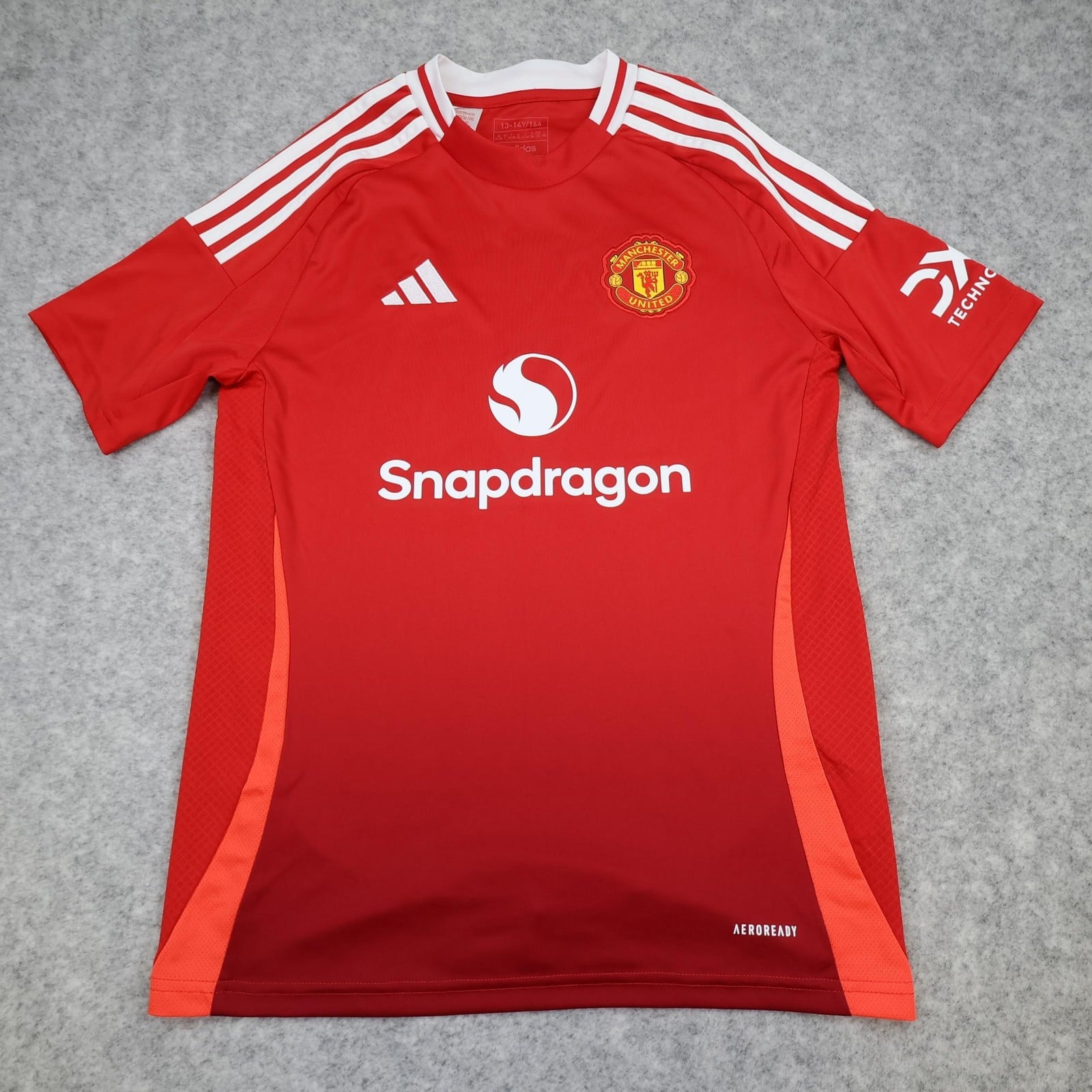 Manchester United Shirt Kids 13-14 Years Red Home 2024 2025 Adidas Soccer Jersey