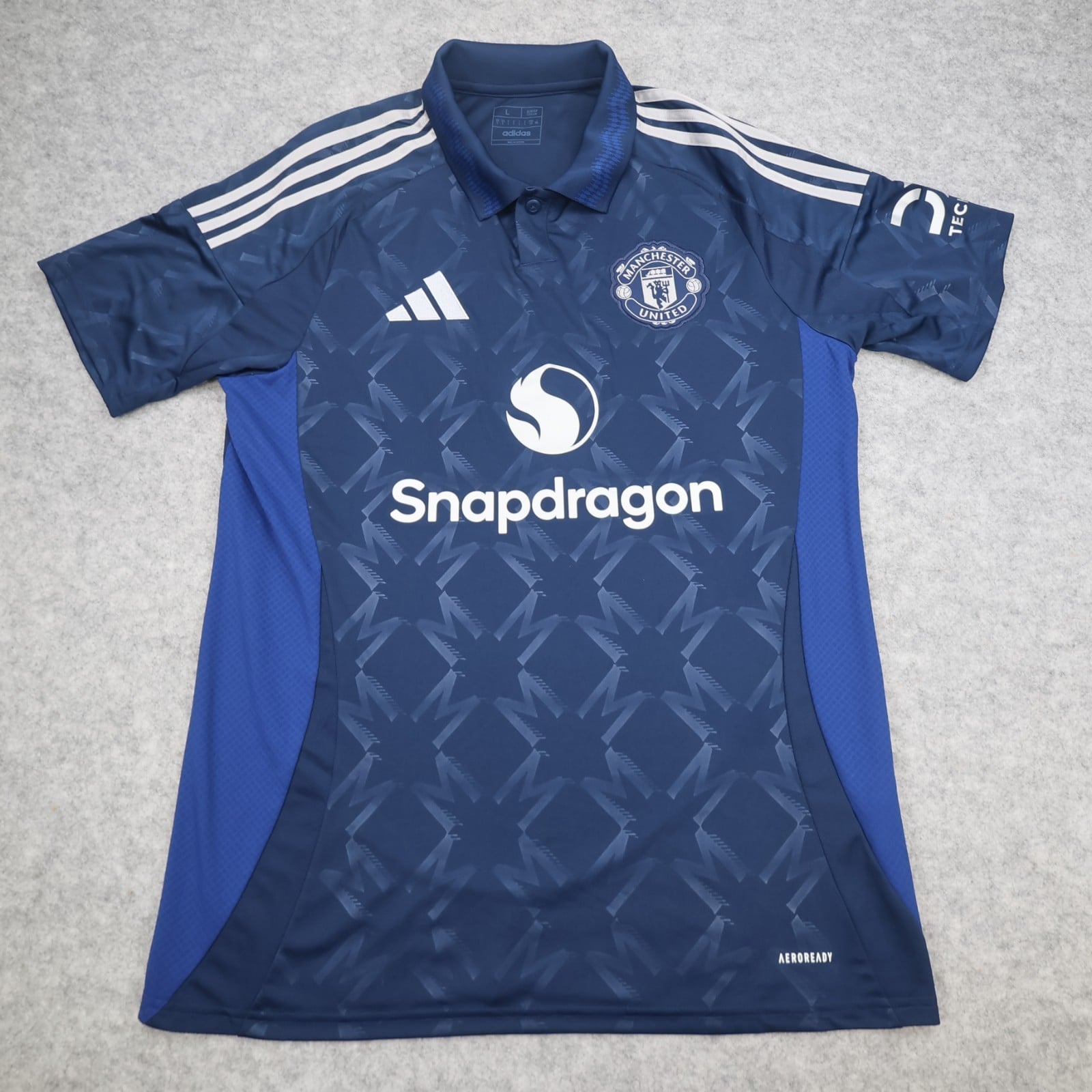 Manchester United Shirt Large Blue Away Kit 2024 2025 Adidas Soccer Jersey