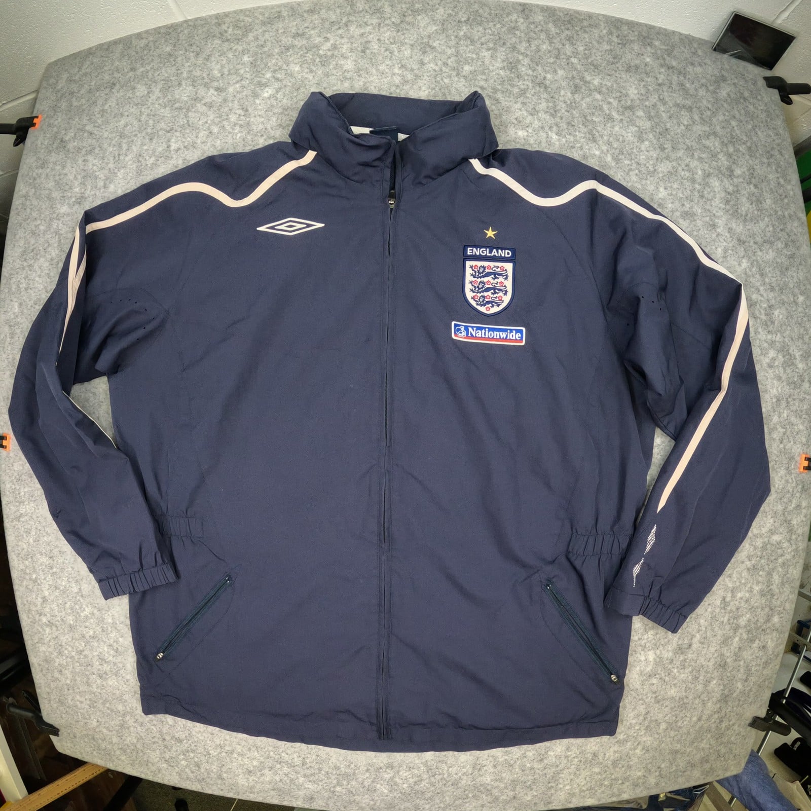 England Jacket 2XL Blue Umbro Long Sleeve Track Zip Football  2007 2009