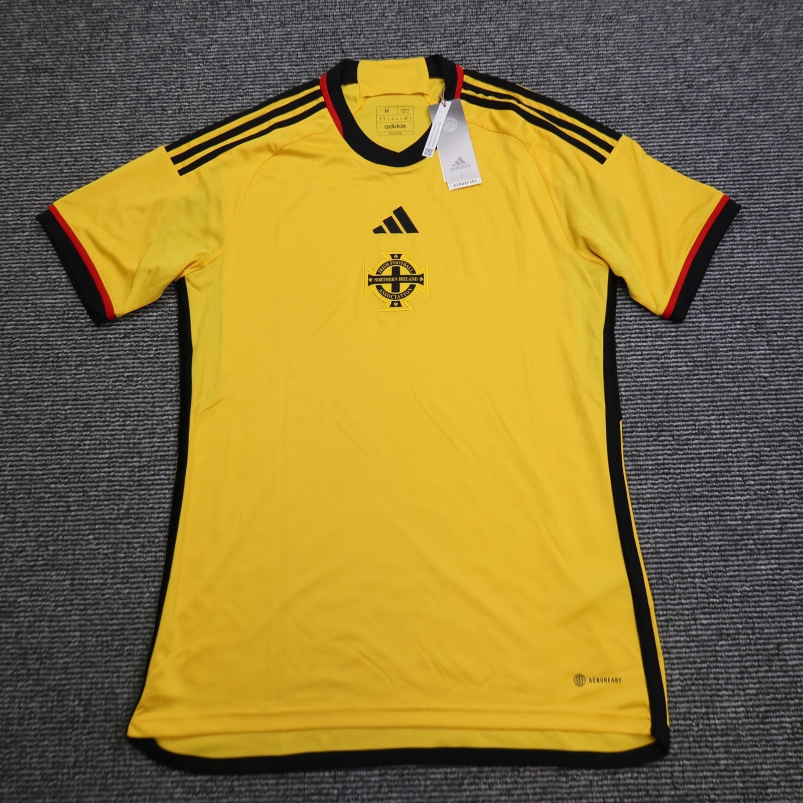 Northern Ireland Football Shirt Medium Yellow Adidas Away Kit 2022 2023 Jersey
