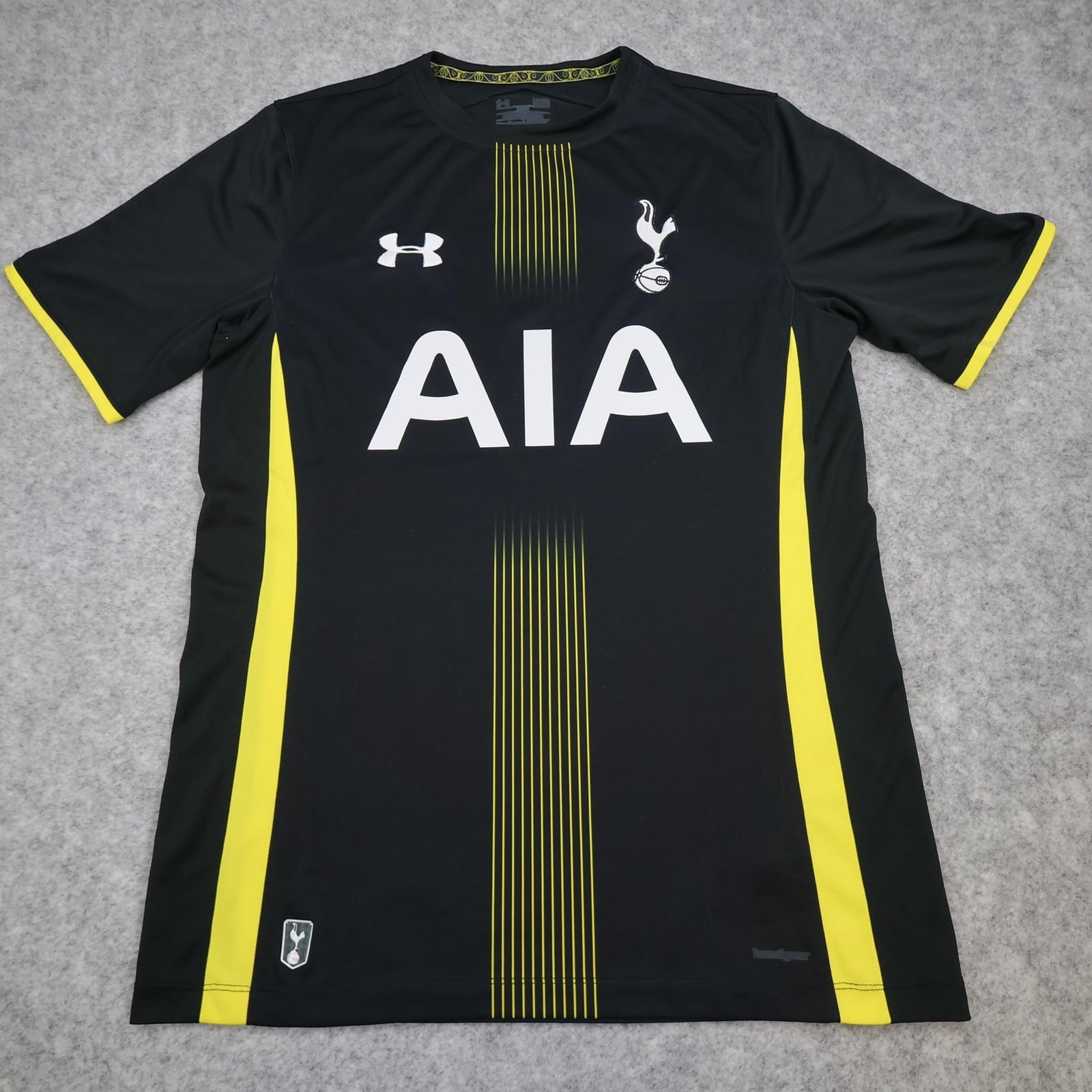 Tottenham Hotspur Away Shirt Mens Medium Black 2014 2015 Under Armour AIA