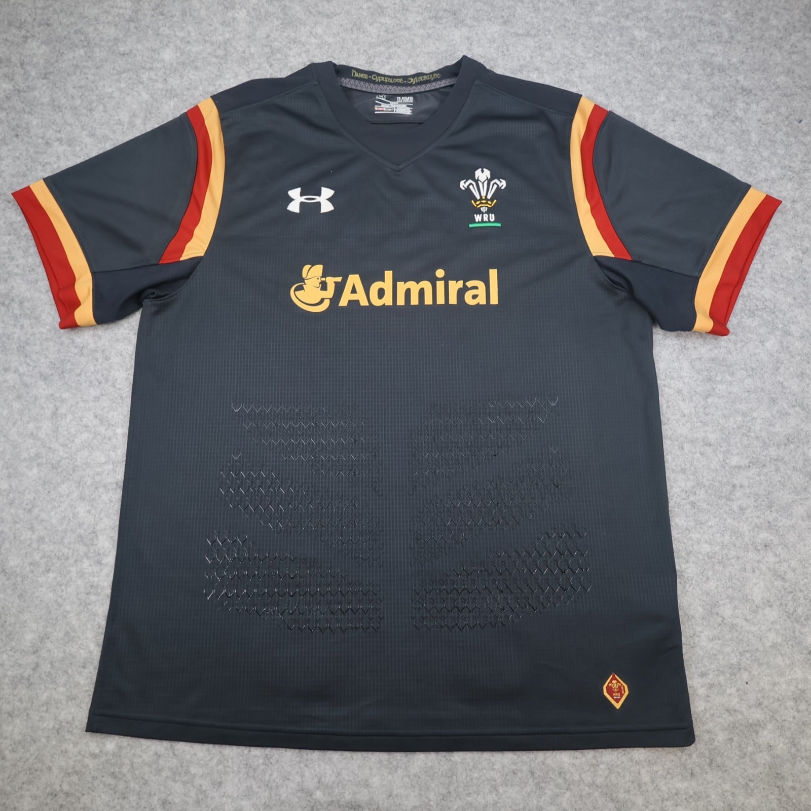 Wales Rugby Shirt Extra Large Black Away Kit 2015 2016 Under Armour Jersey