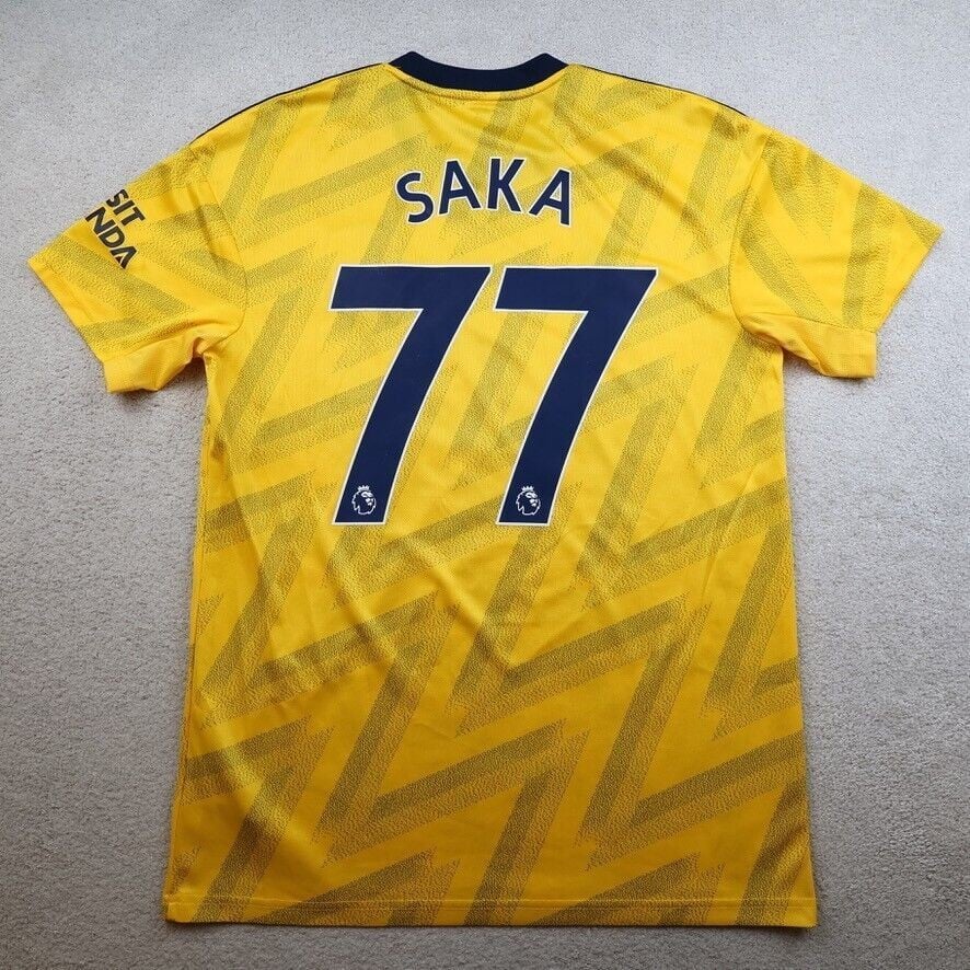 Arsenal Shirt Medium Yellow Away Kit 2019 2020 Adidas Soccer Jersey Saka 77