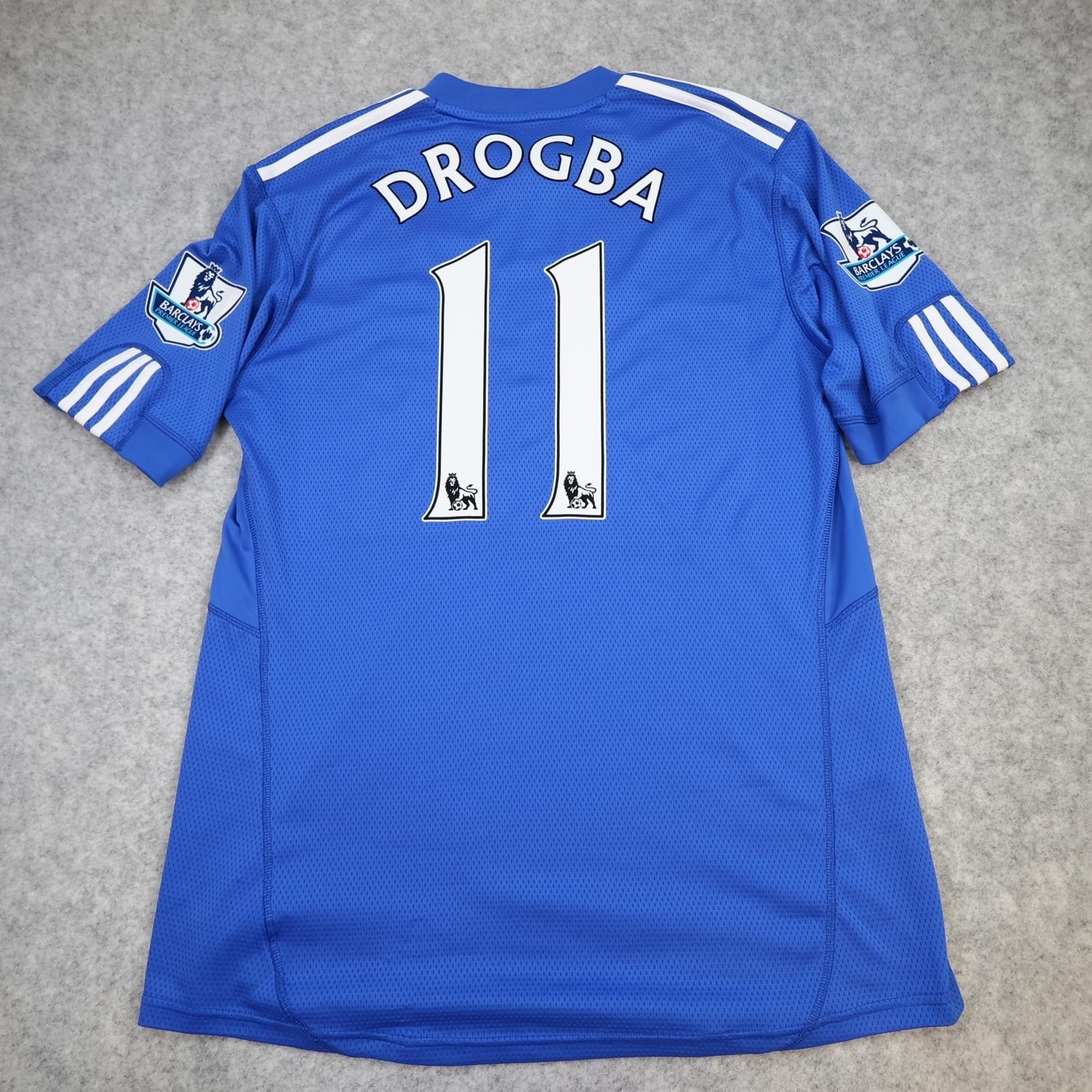 Chelsea Shirt Mens Medium Blue Home 2009 2010 Adidas Drogba 11 Soccer Jersey