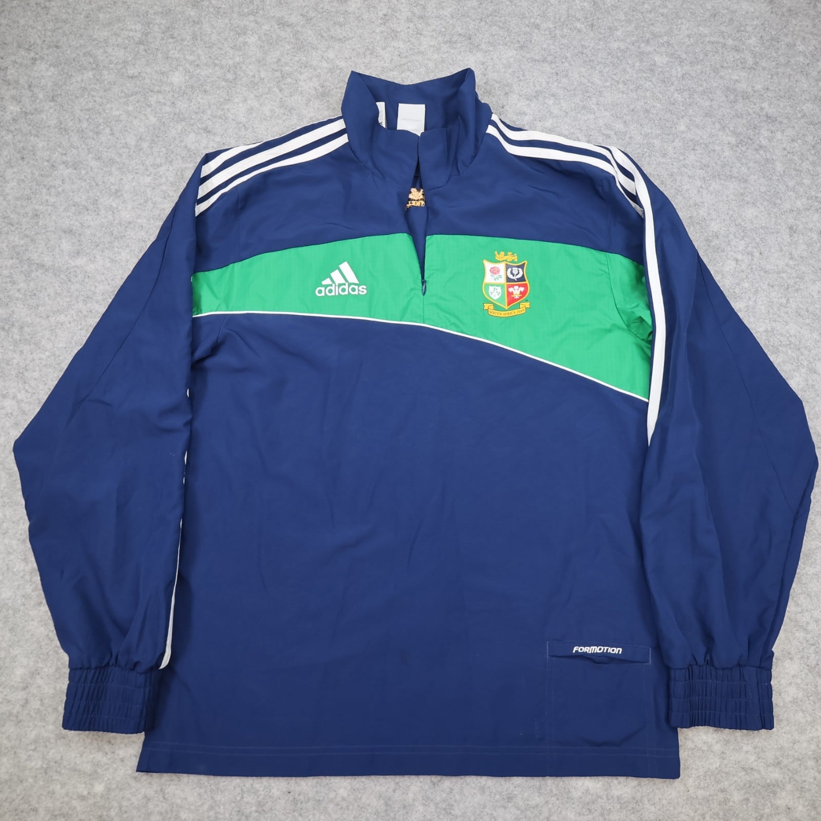 Lions Rugby Jacket Navy Small Adidas Pullover 2009 South Africa Tour British 1/4