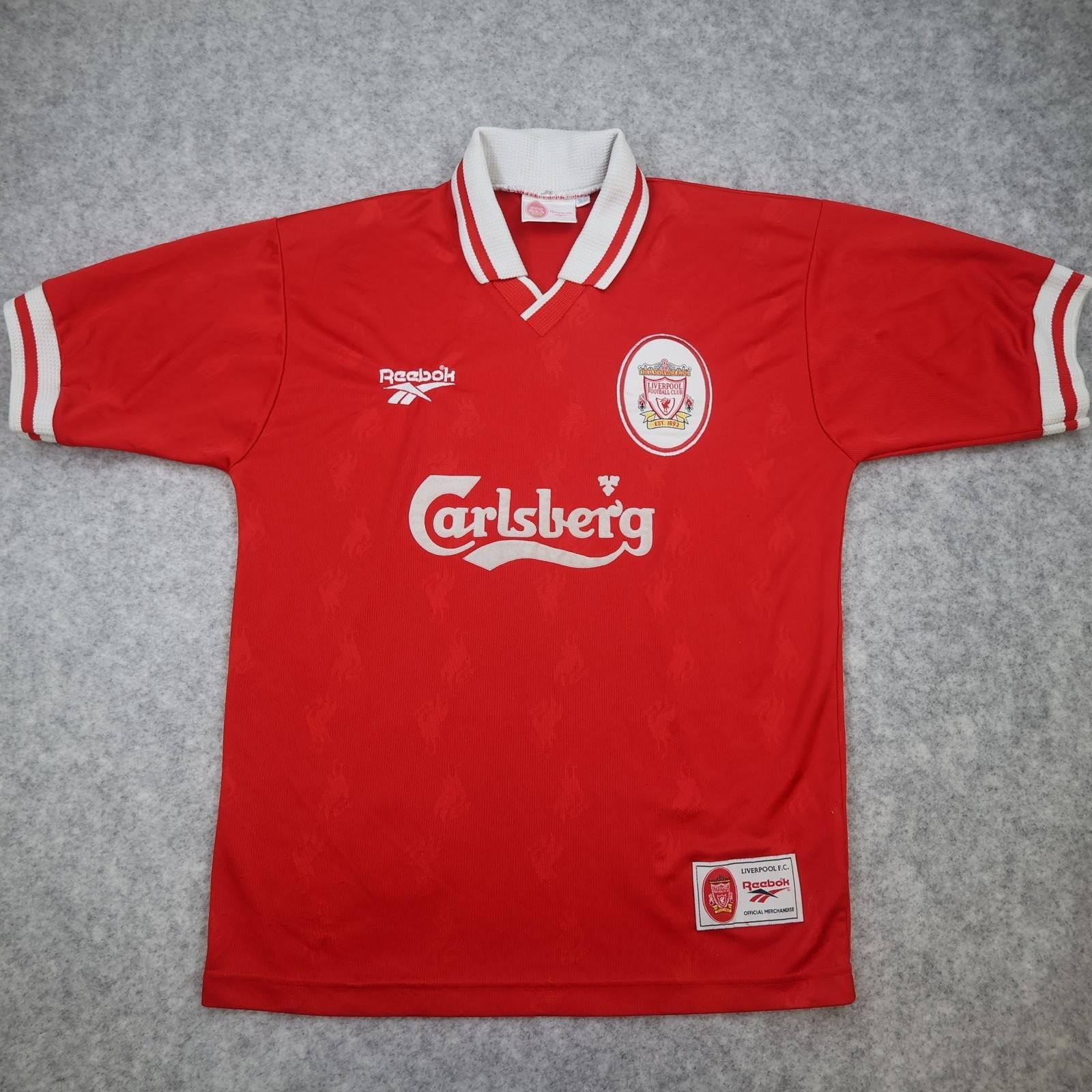 Vintage Liverpool Shirt Mens Medium Red Home 1996 1998 Football Reebok Carlsberg