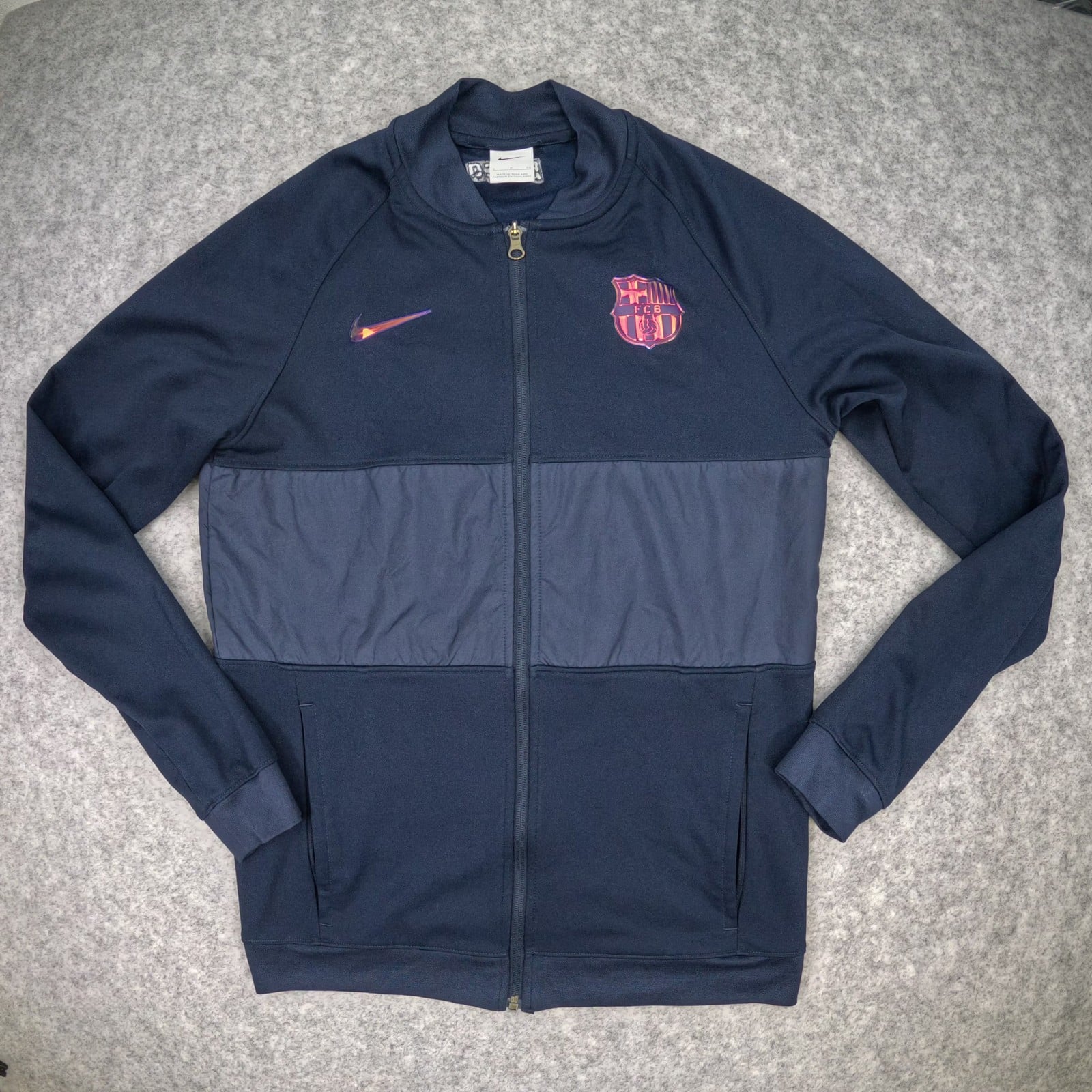 FC Barcelona Jacket Small Blue 2021 2022 Nike Long Sleeve Zip Football