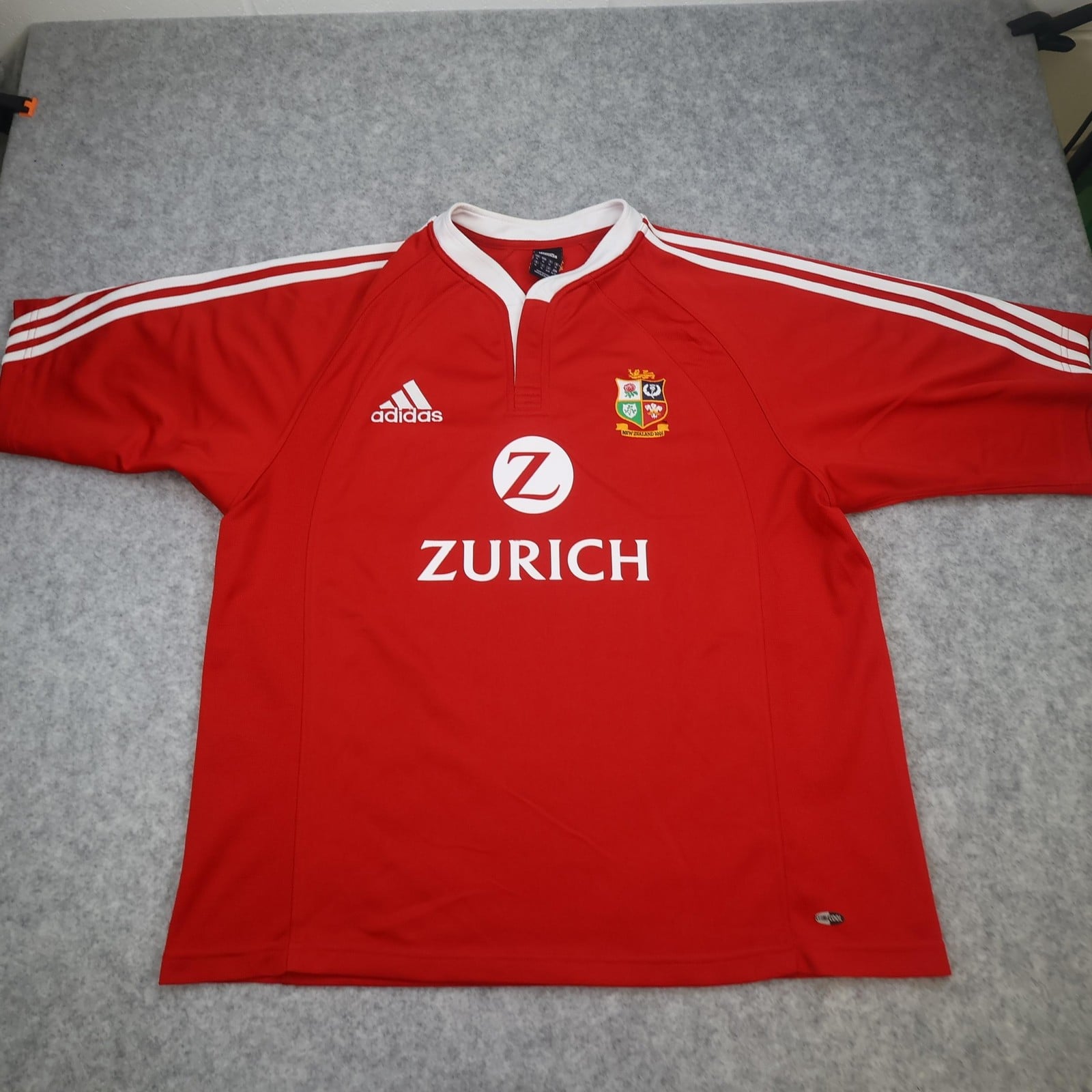 Vintage British Lions Rugby Shirt Mens XL Red Rugby Union Adidas Zurich 2005