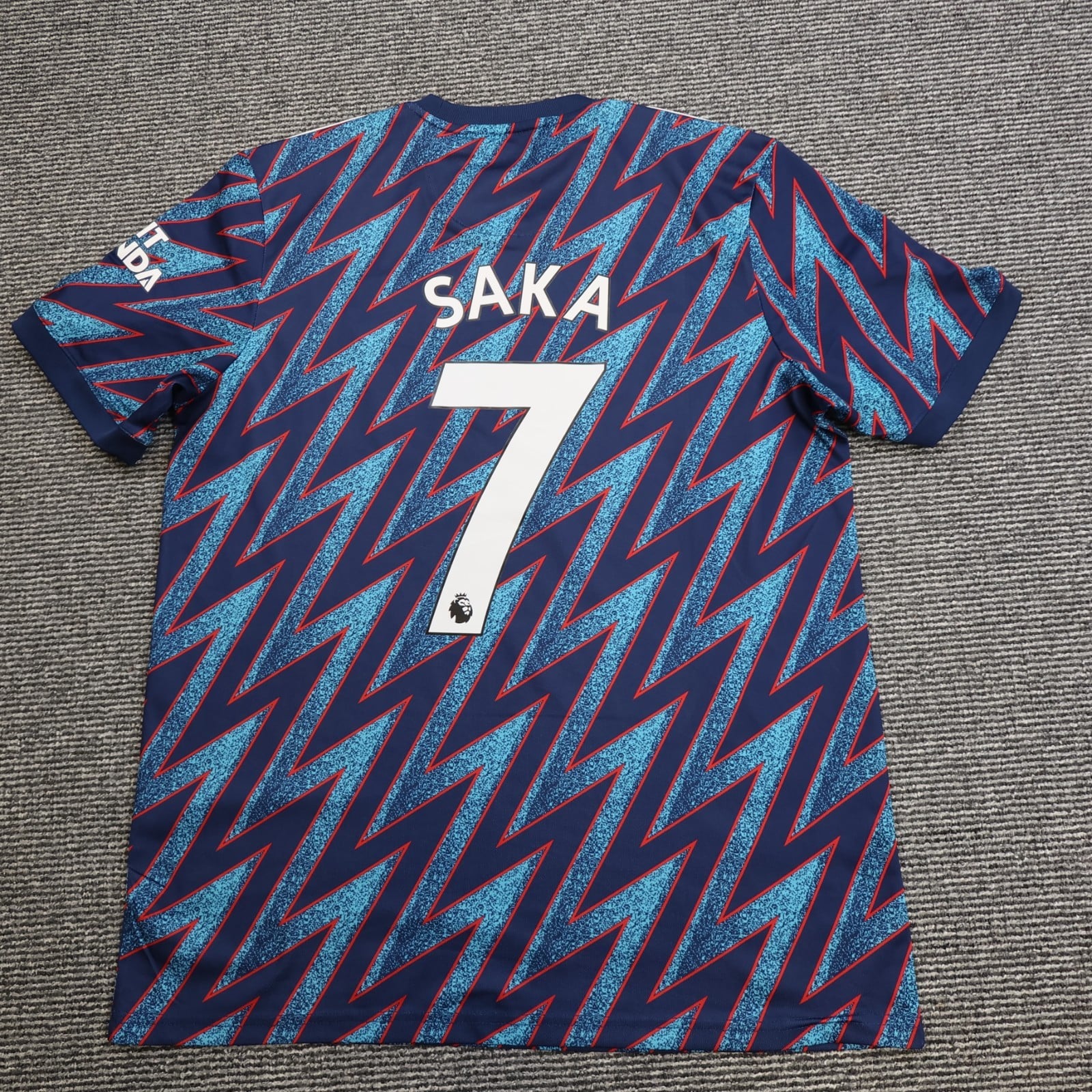 Arsenal Shirt Large Blue Third Kit 2021 2022 Adidas Football Jersey Saka Soccer