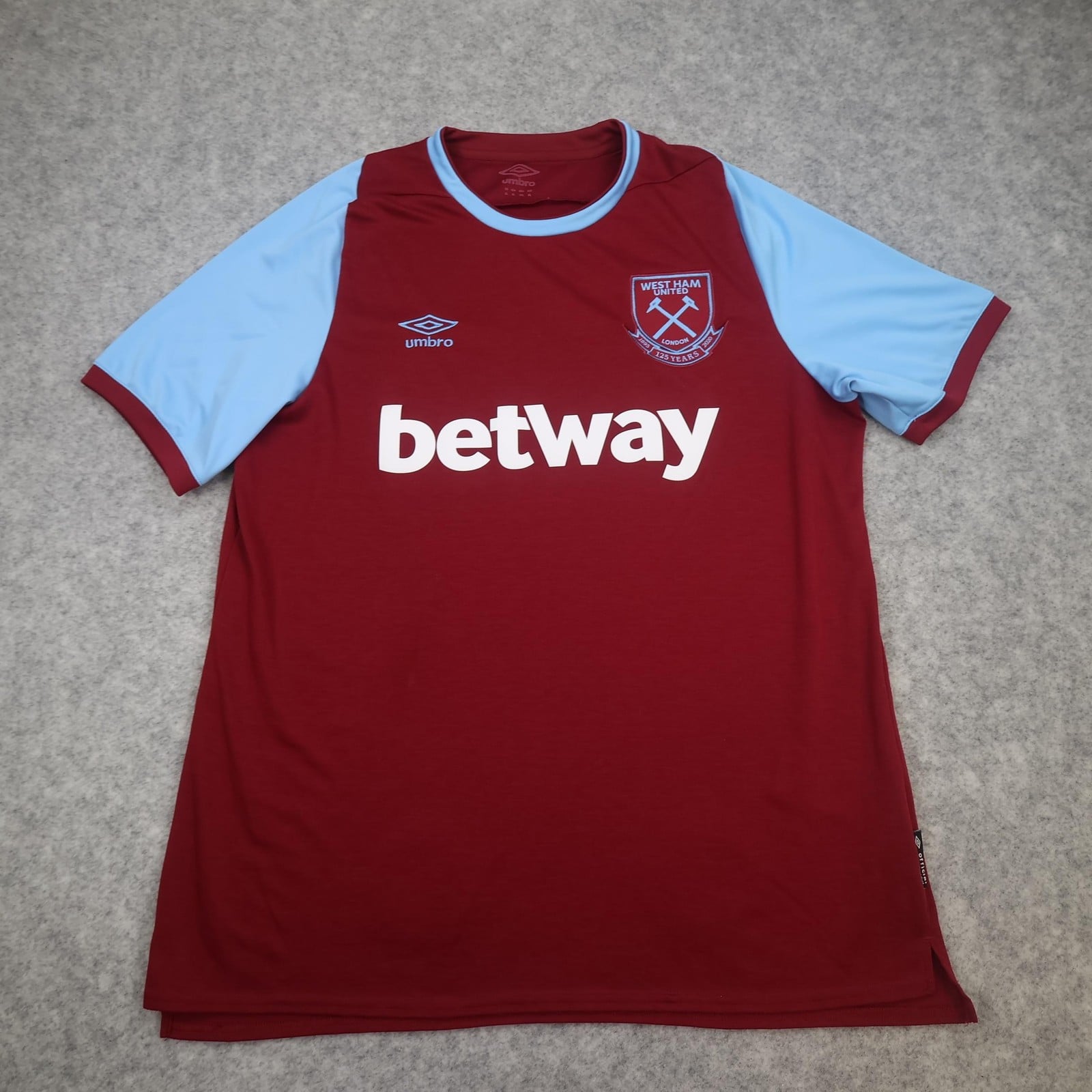 West Ham United Shirt Mens XL Red Home 2020 2021 Football Umbro Betway 125